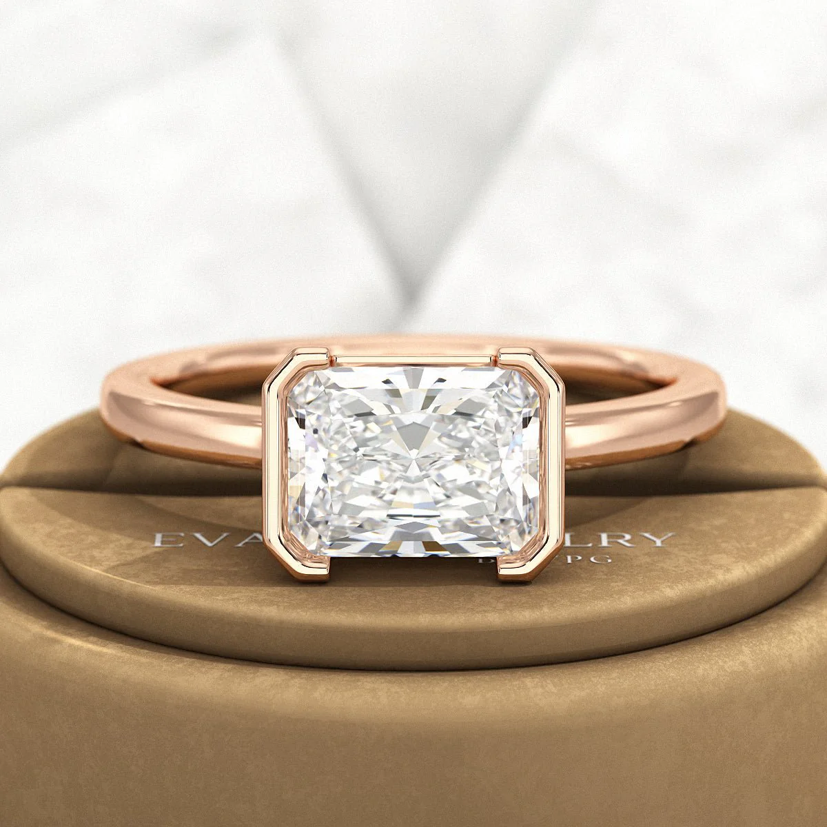 2 Carat Radiant Cut East West Anniversary Ring - Image 7