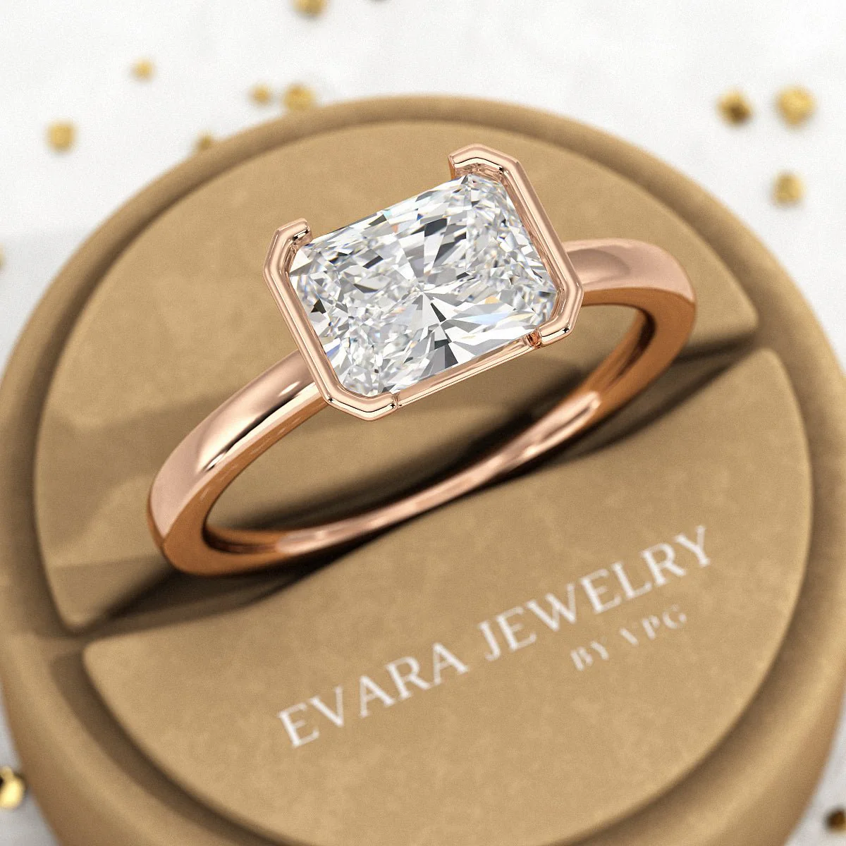 2 Carat Radiant Cut East West Anniversary Ring - Image 8