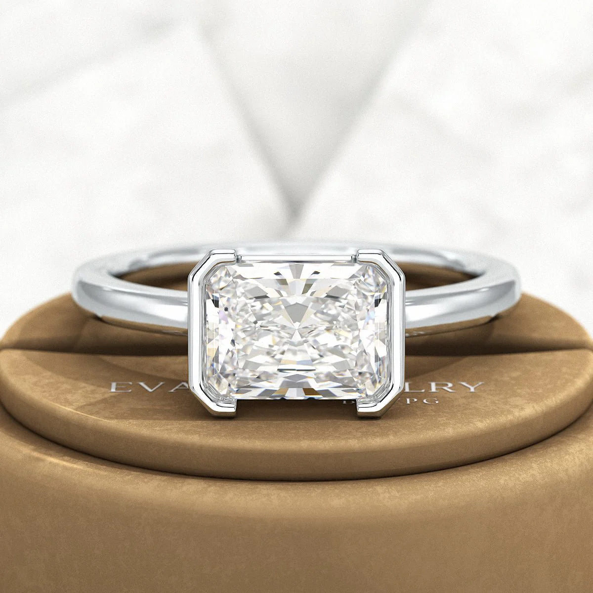 2 Carat Radiant Cut East West Anniversary Ring - Image 9