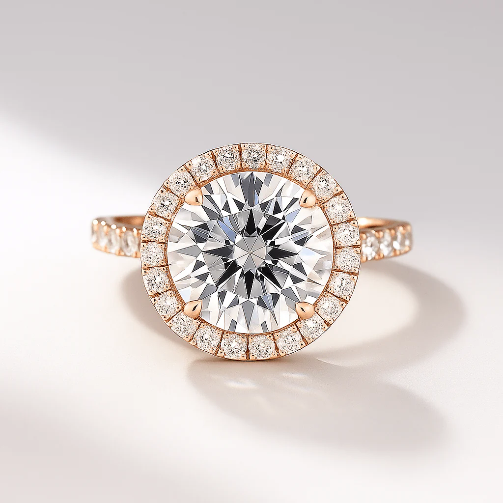 2 Carat Round Cut Halo Diamond Classic Engagement Ring - Image 14