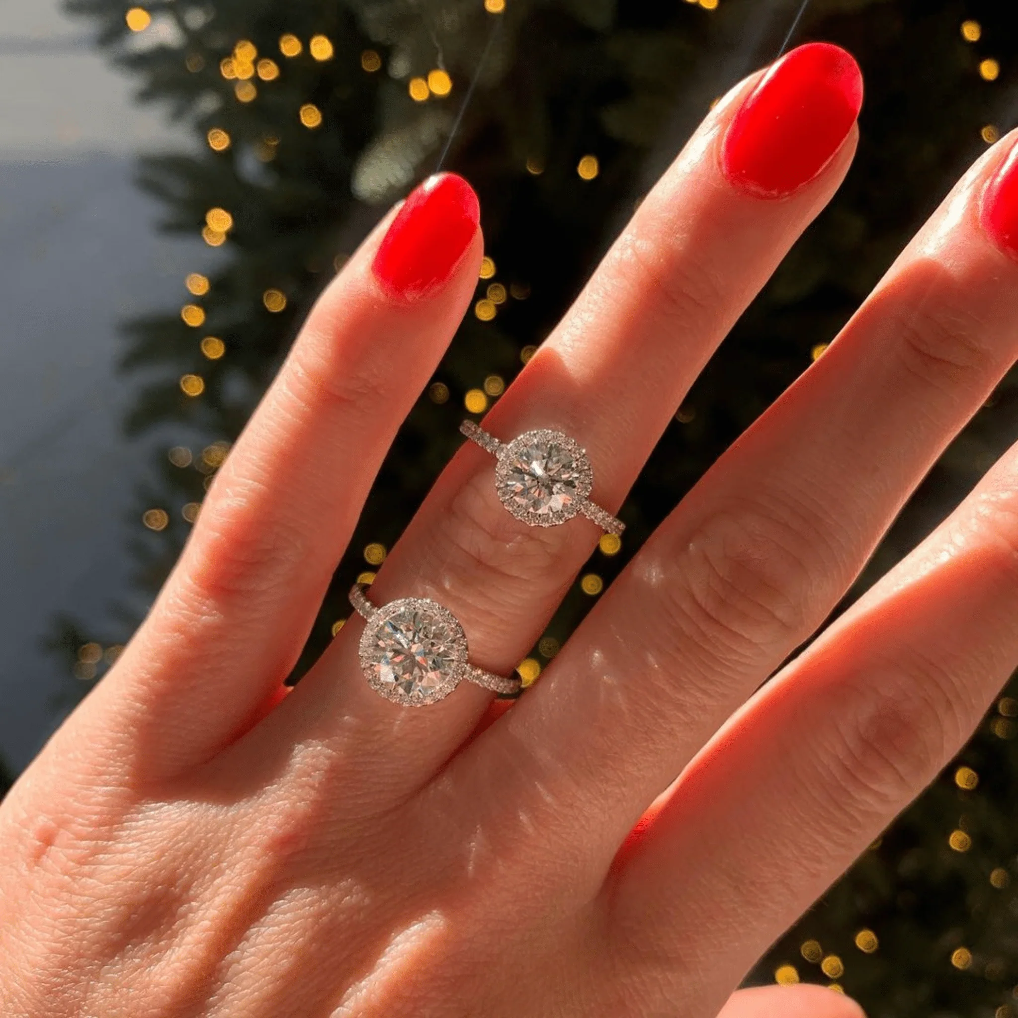 2 Carat Round Cut Halo Diamond Classic Engagement Ring - Image 3