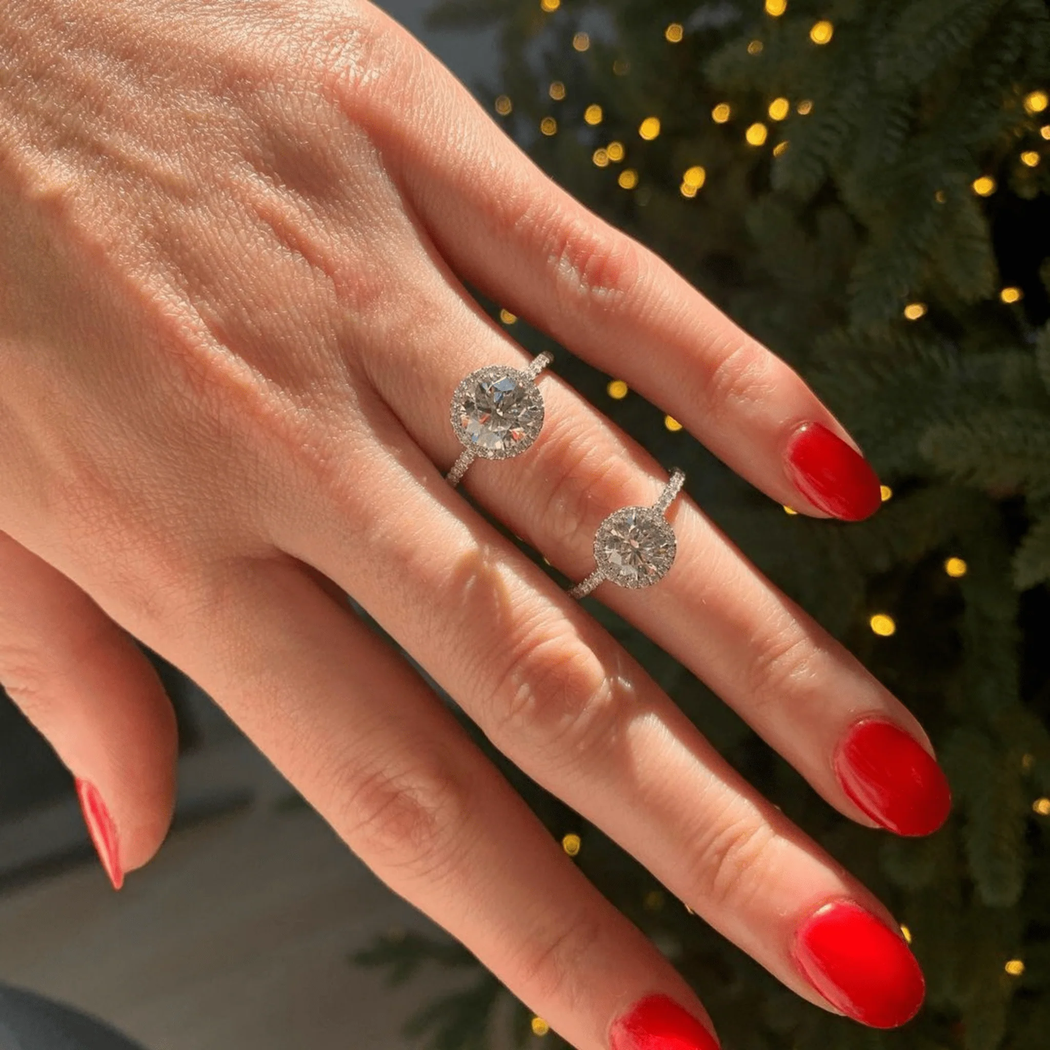 2 Carat Round Cut Halo Diamond Classic Engagement Ring - Image 4