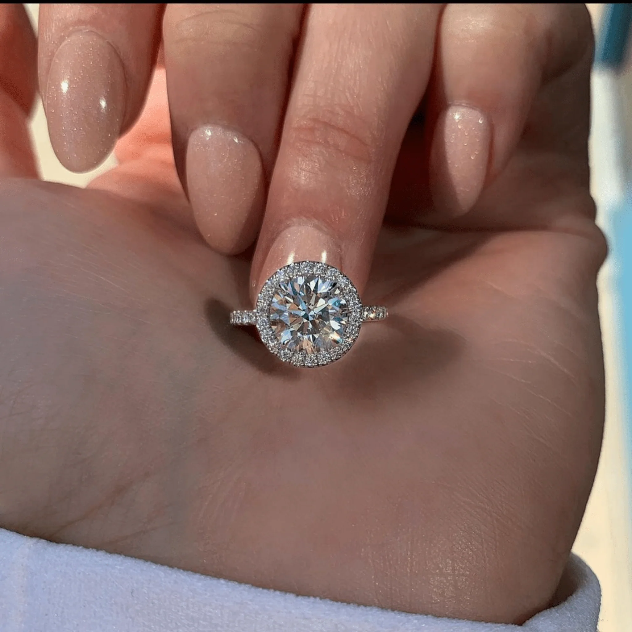 2 Carat Round Cut Halo Diamond Classic Engagement Ring - Image 6
