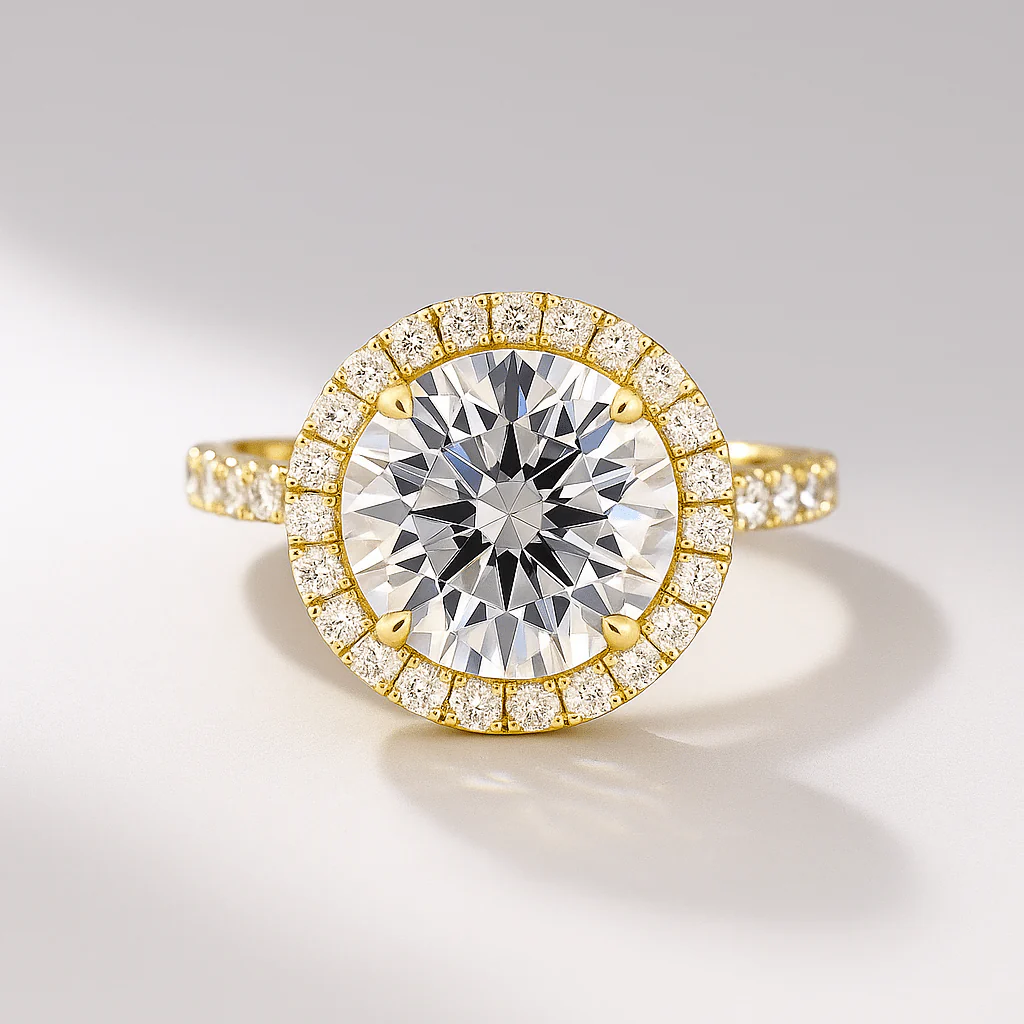 2 Carat Round Cut Halo Diamond Classic Engagement Ring - Image 7