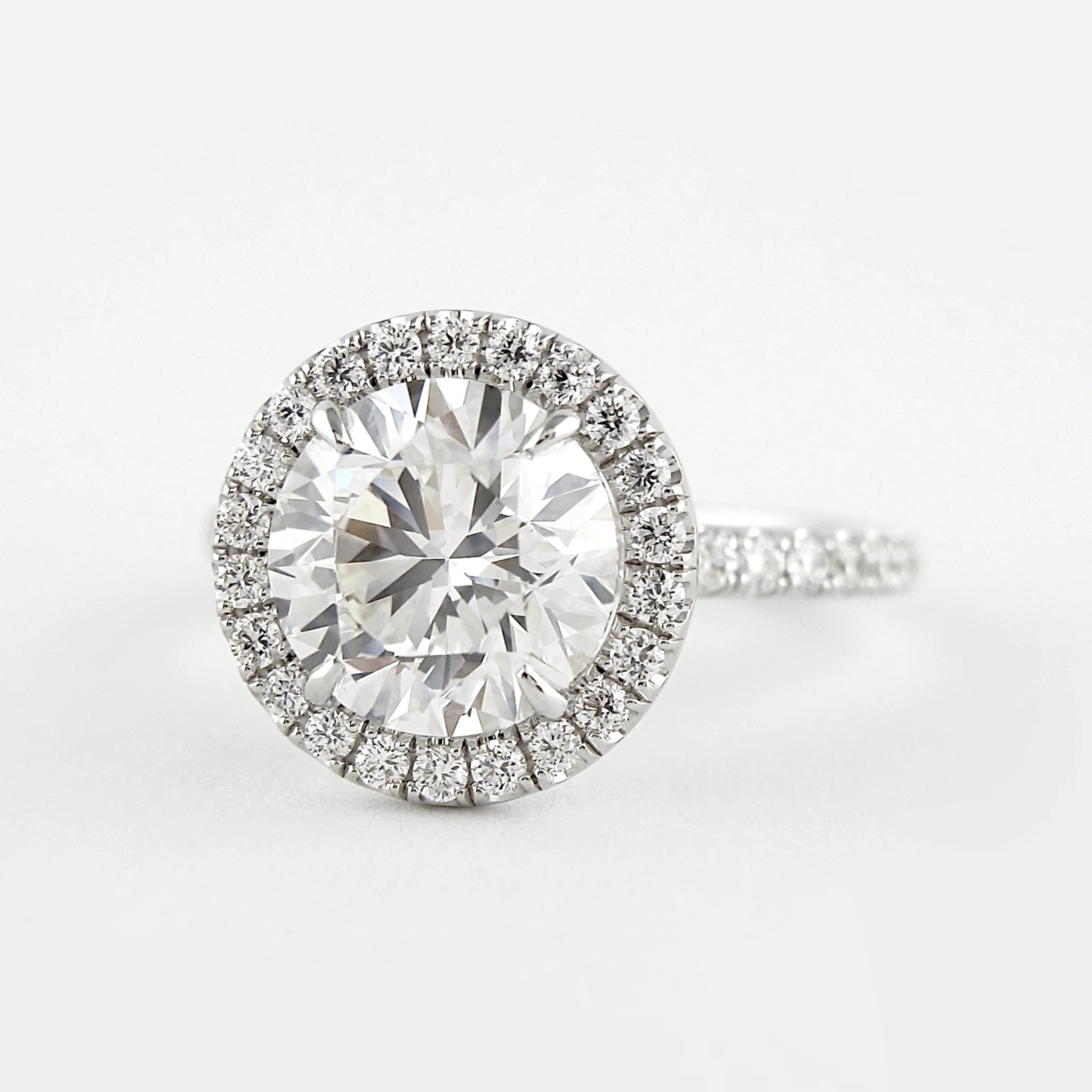 2 Carat Round Cut Halo Diamond Classic Engagement Ring - Image 9