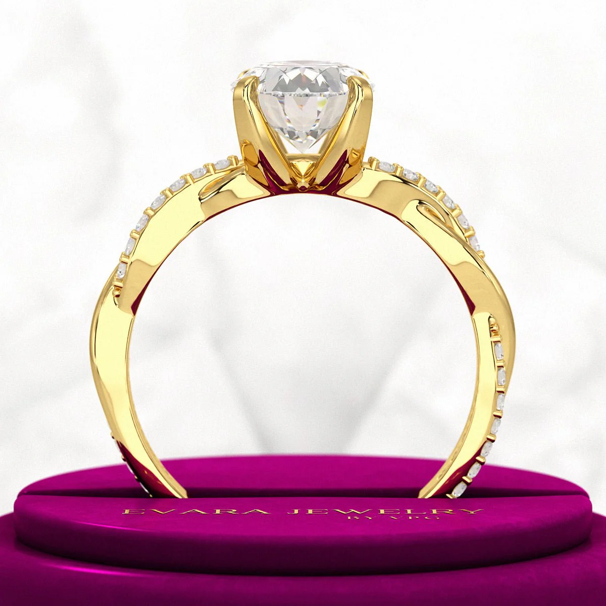 2ct Oval Diamond Minimalist Nature Inspired Ring - Image 5