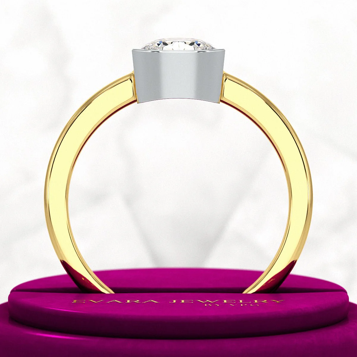 2 Carat Pear Cut Diamond Half Bezel Set Solitaire Engagement Ring - Image 6