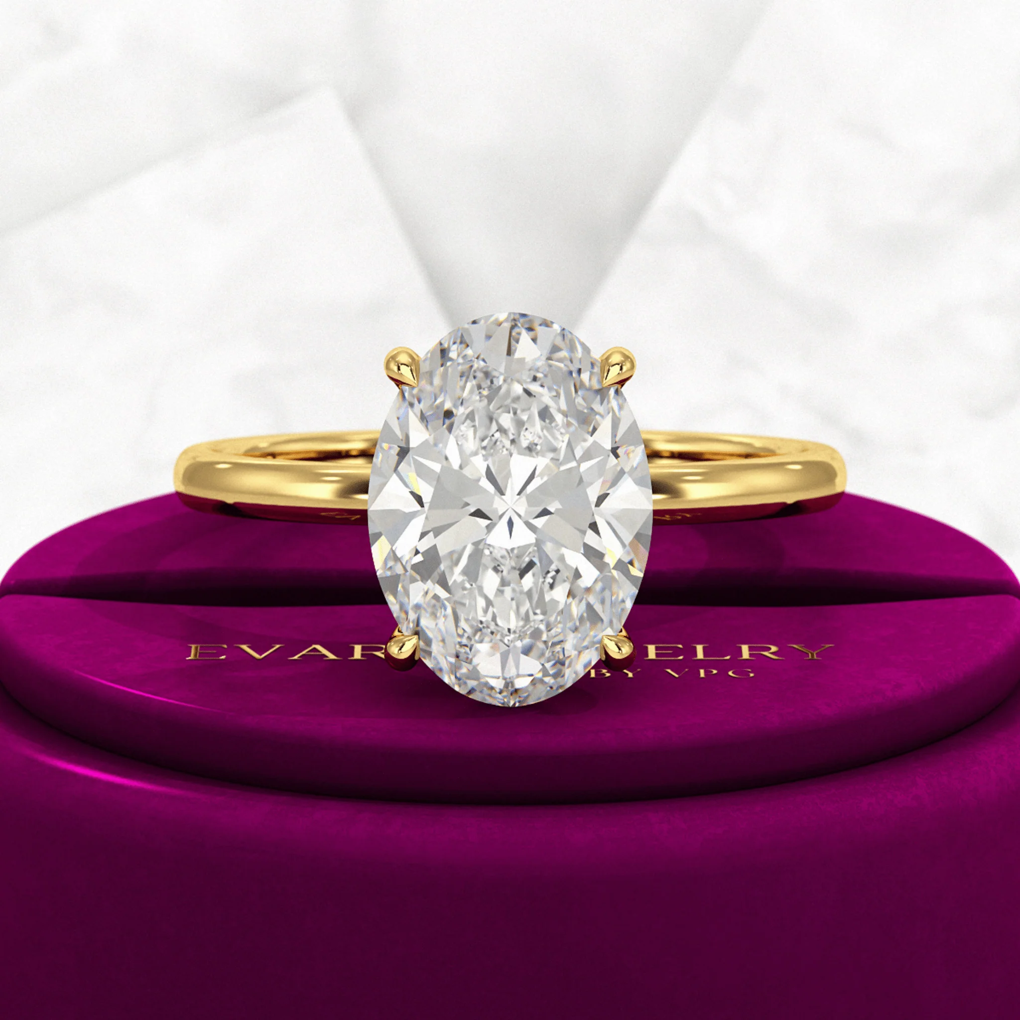 3.00 Carat Oval Cut Diamond Engagement Ring - Image 5
