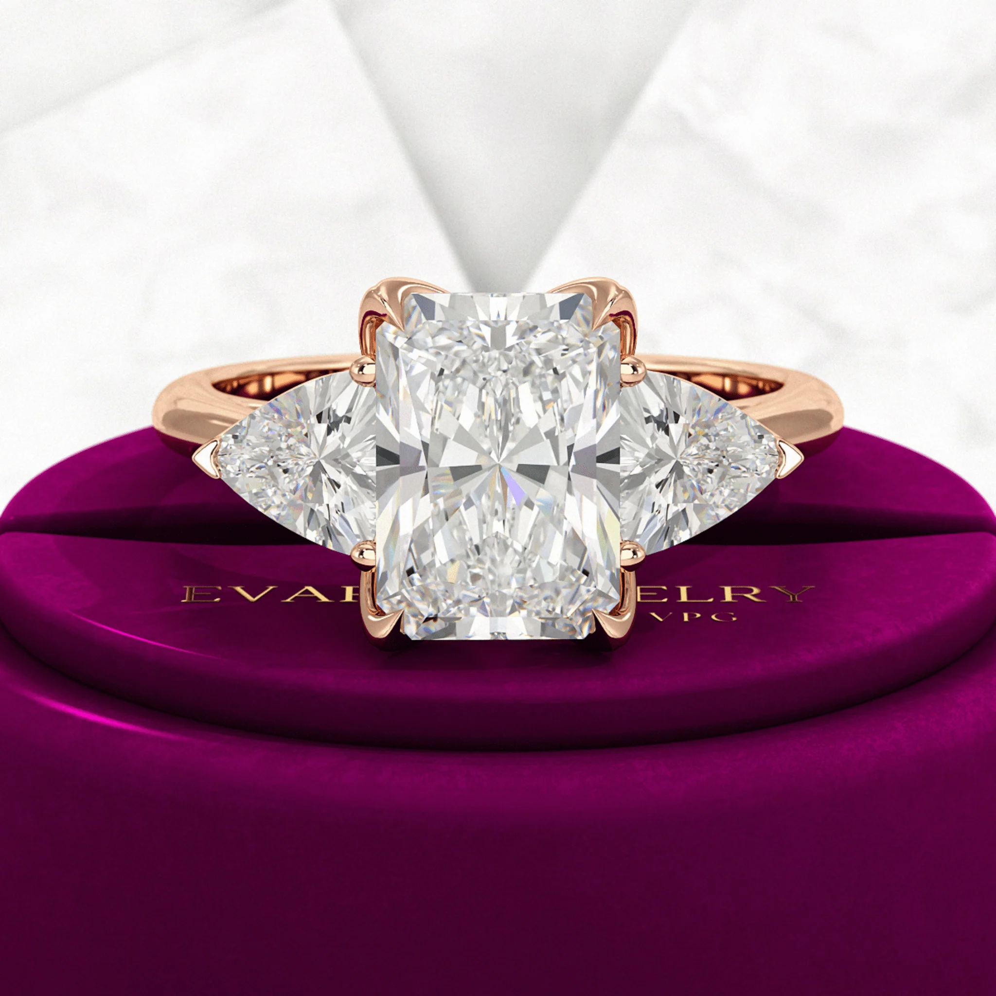 3.00 Carat Radiant Cut Diamond Engagement Ring - Image 10