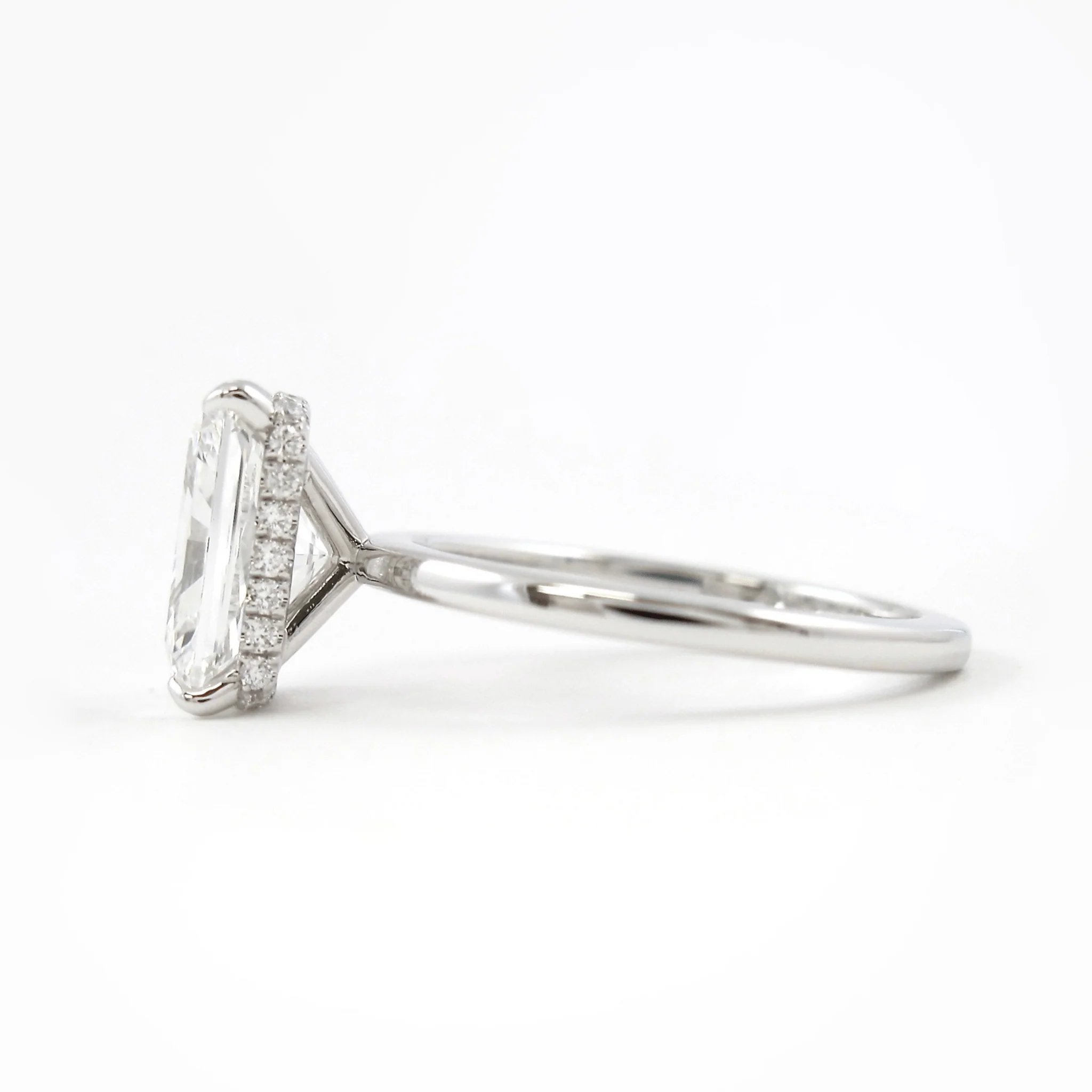 3.00 Carat Radiant Cut Diamond Engagement Ring with Hidden Halo - Image 10