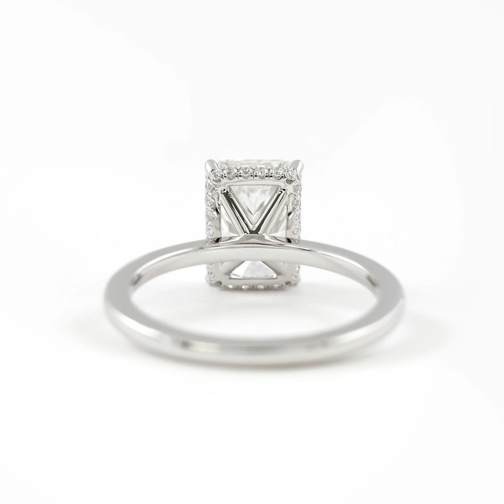 3.00 Carat Radiant Cut Diamond Engagement Ring with Hidden Halo - Image 11