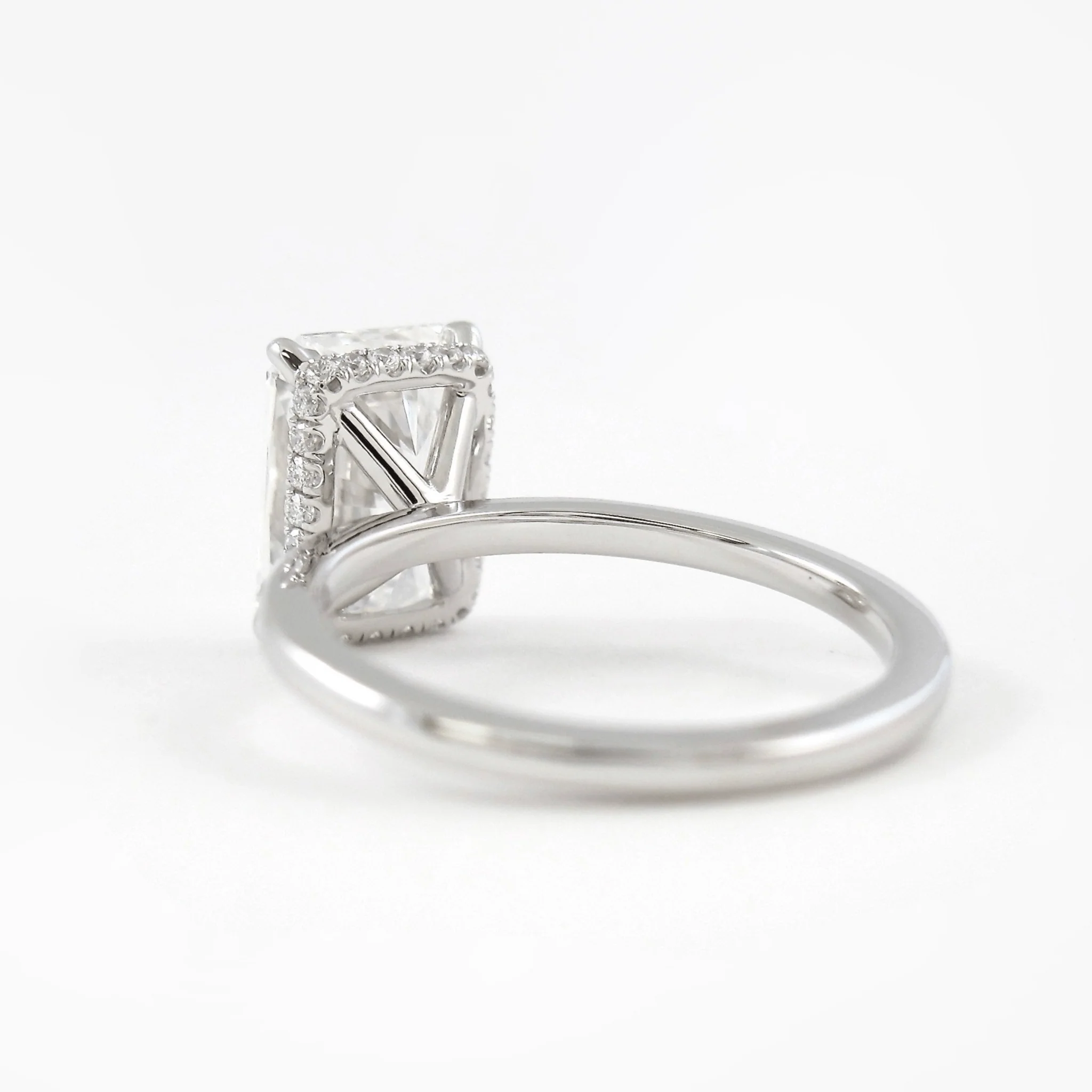 3.00 Carat Radiant Cut Diamond Engagement Ring with Hidden Halo - Image 12