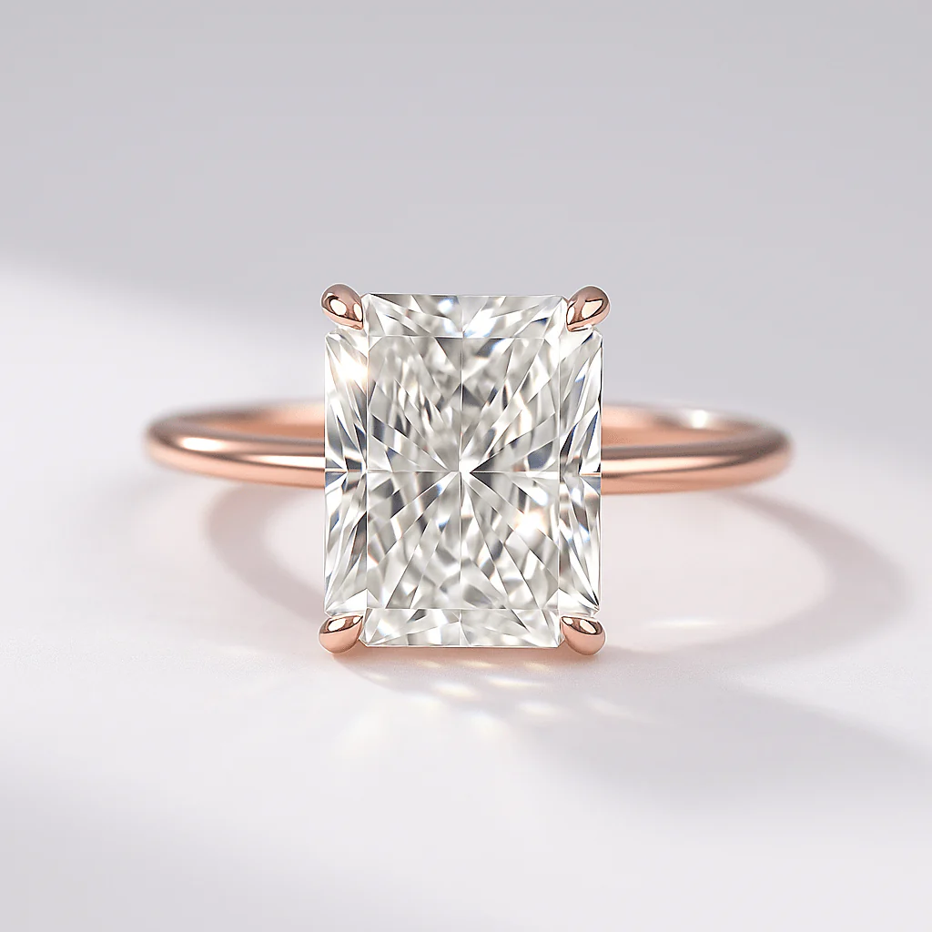3.00 Carat Radiant Cut Diamond Engagement Ring with Hidden Halo - Image 13