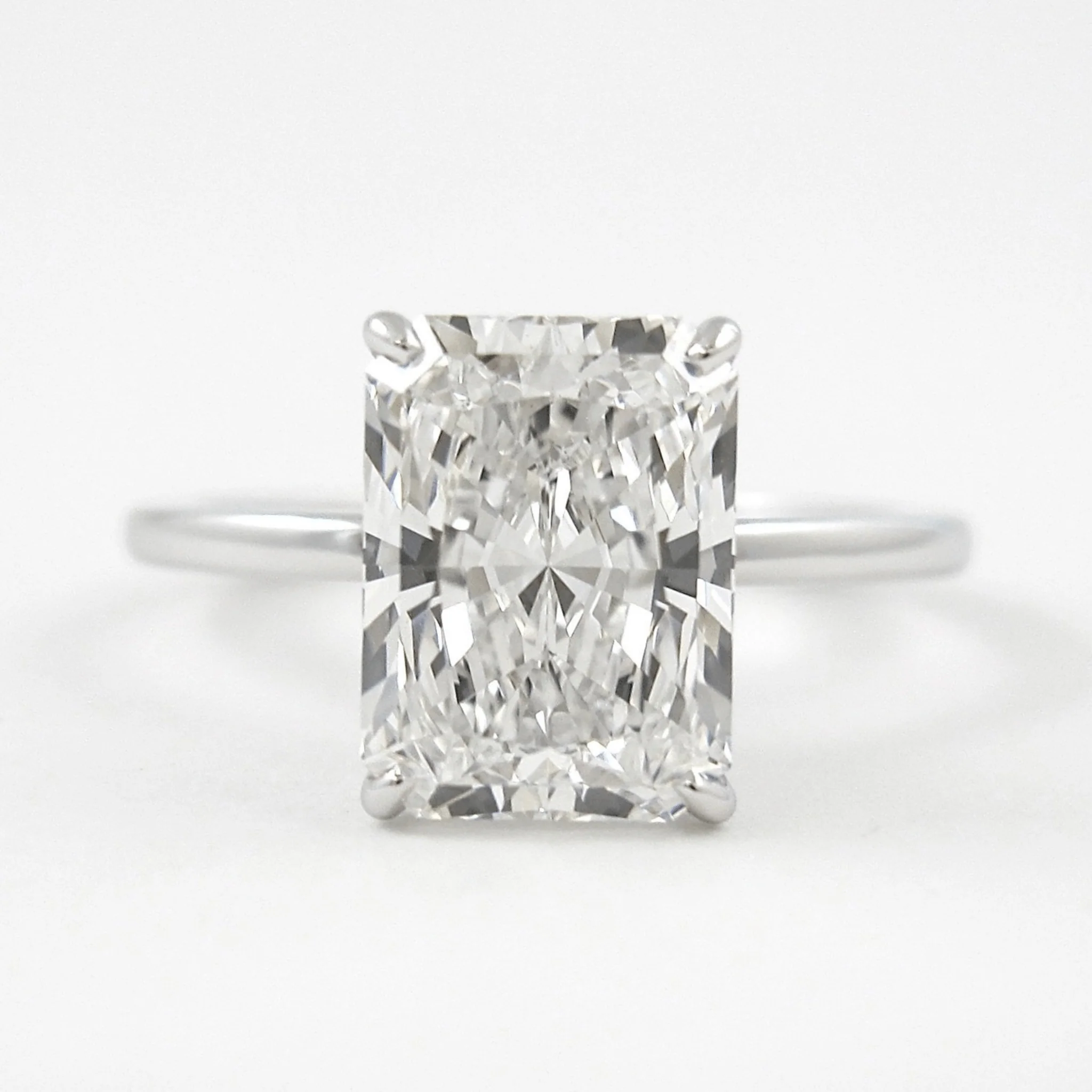 3.00 Carat Radiant Cut Diamond Engagement Ring with Hidden Halo - Image 8