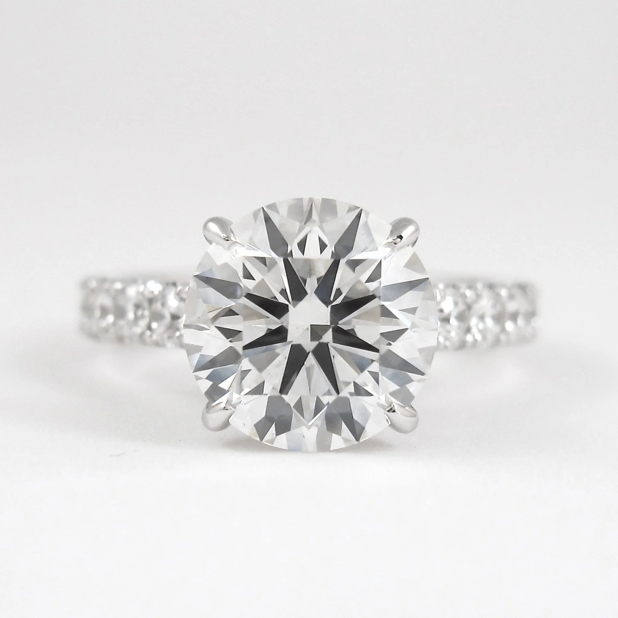 3.00 Carat Round Cut Minimalist Pave Engagement Ring with Hidden Halo - Image 10