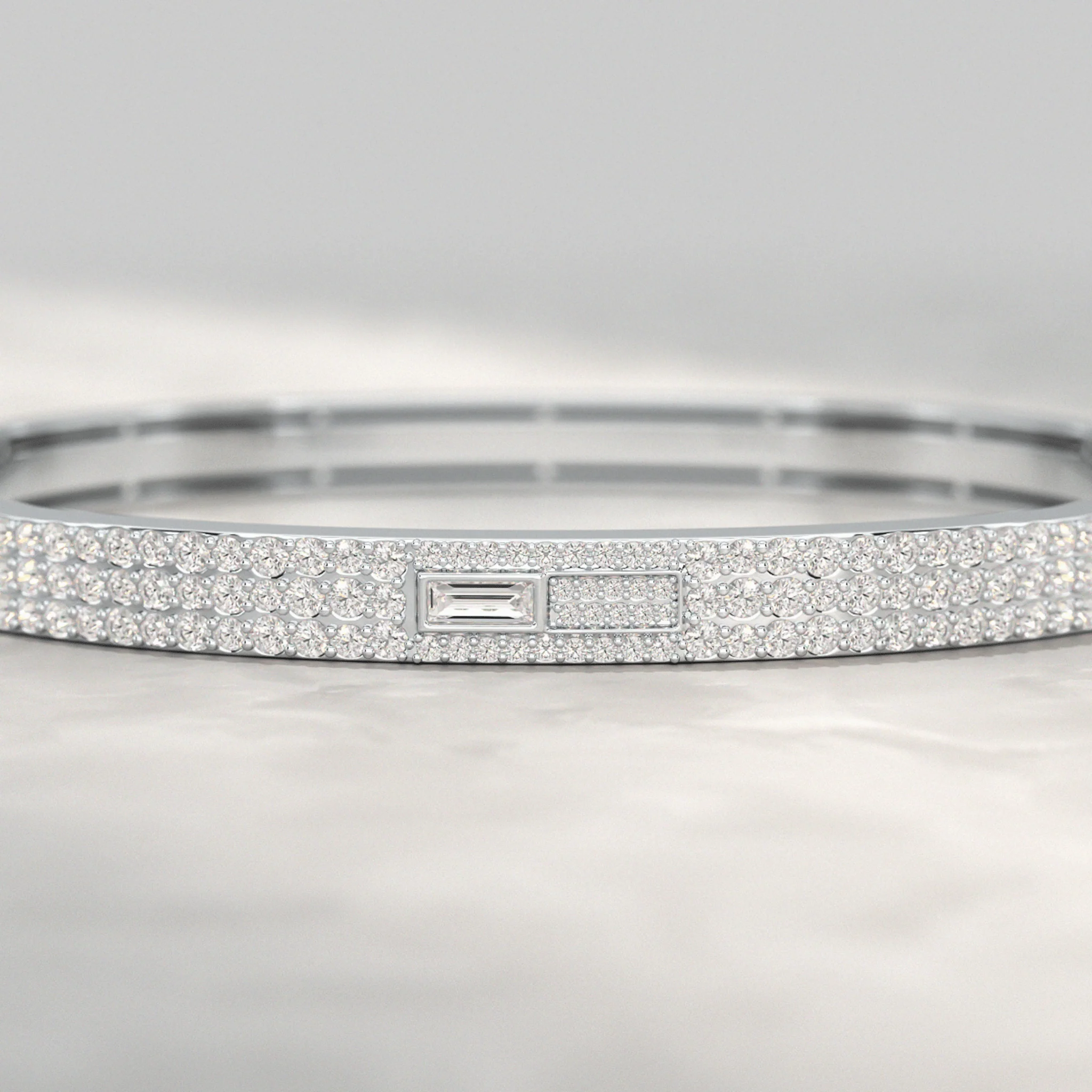3.12 Carat Diamond Cuff Bracelet in 10K, 14K, 18K Solid Gold - Image 7