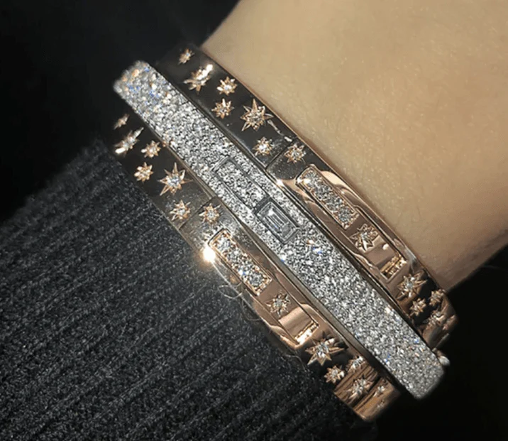 3.12 Carat Diamond Cuff Bracelet in 10K, 14K, 18K Solid Gold - Image 8