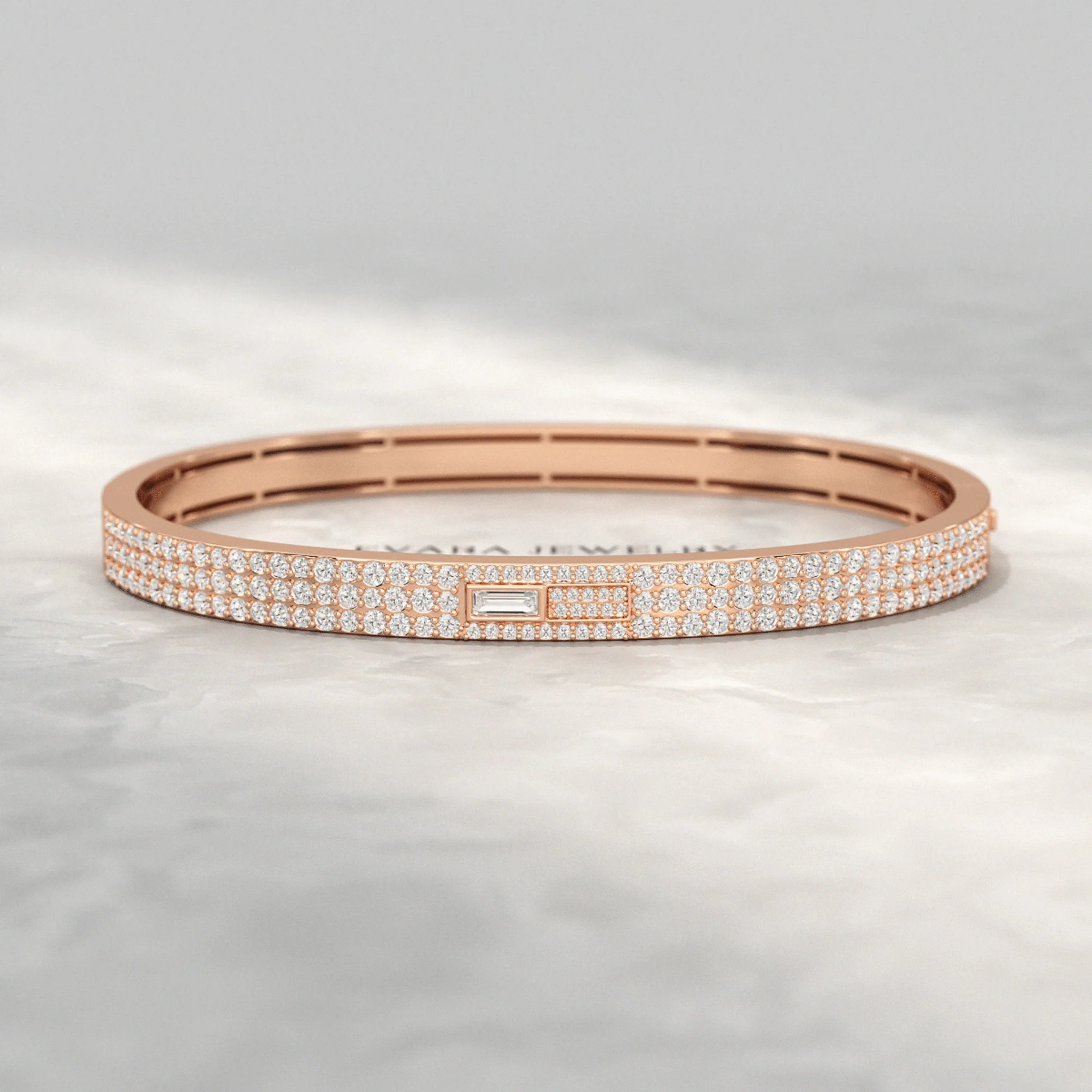 3.12 Carat Diamond Cuff Bracelet in 10K, 14K, 18K Solid Gold - Image 9