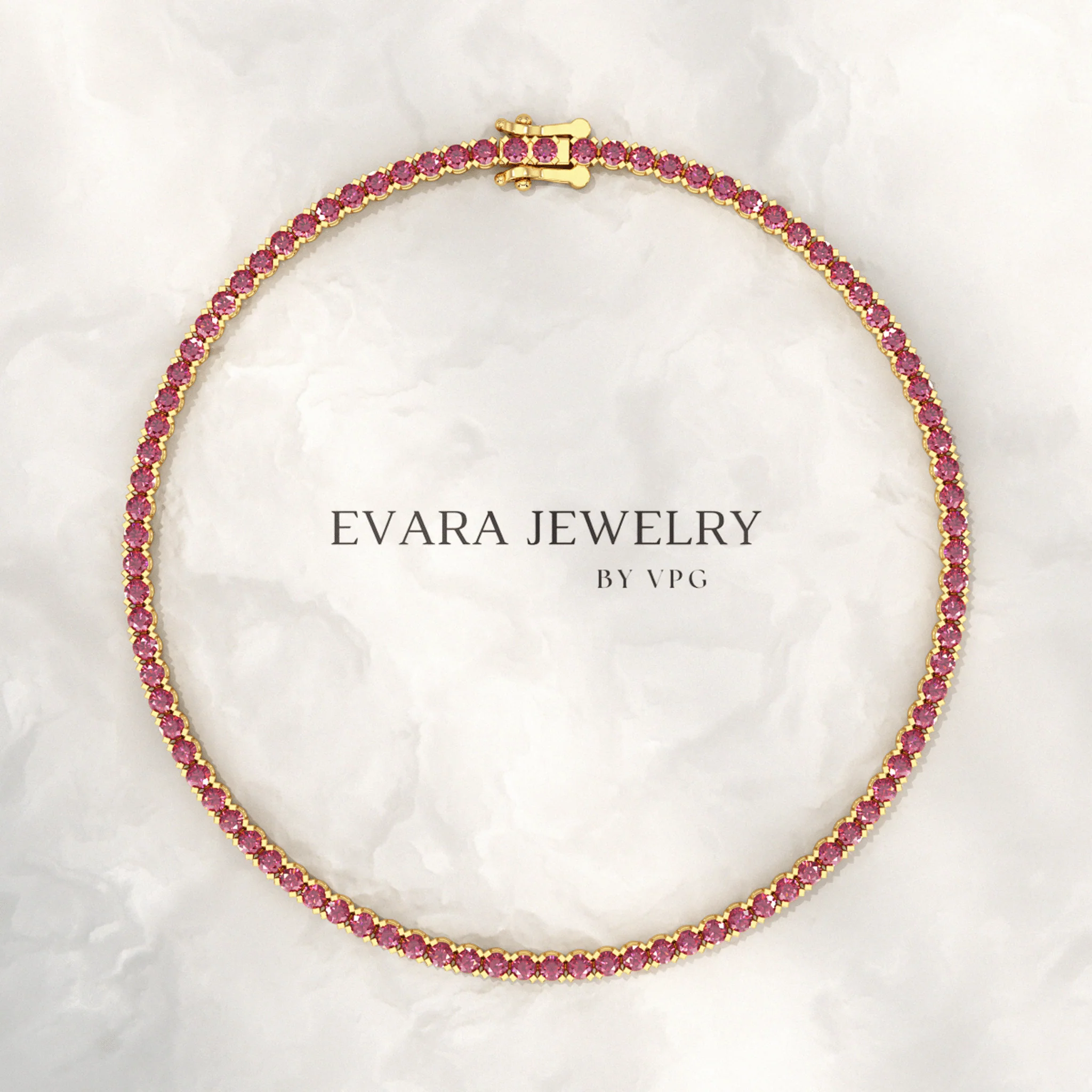 3.16 Carats Natural Ruby Tennis Bracelet in 14K/18K White Gold - Image 14