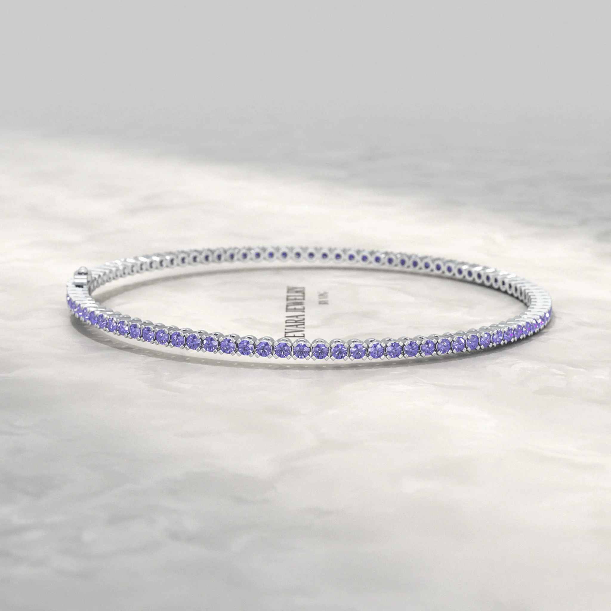 3.17 Carat Tanzanite Tennis Bracelet in 14K/18K Yellow Gold - Image 10