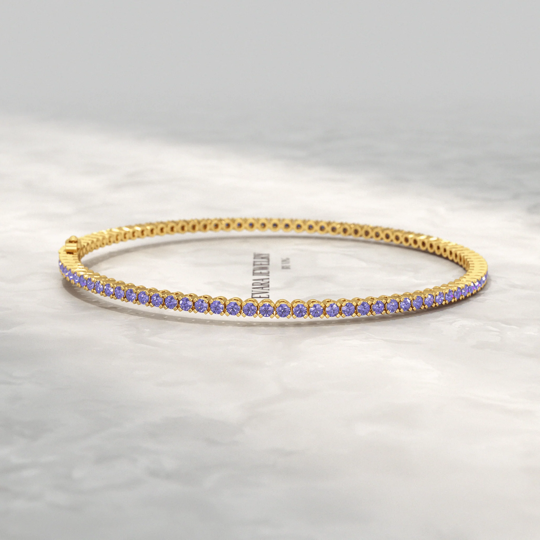 3.17 Carat Tanzanite Tennis Bracelet in 14K/18K Yellow Gold - Image 5