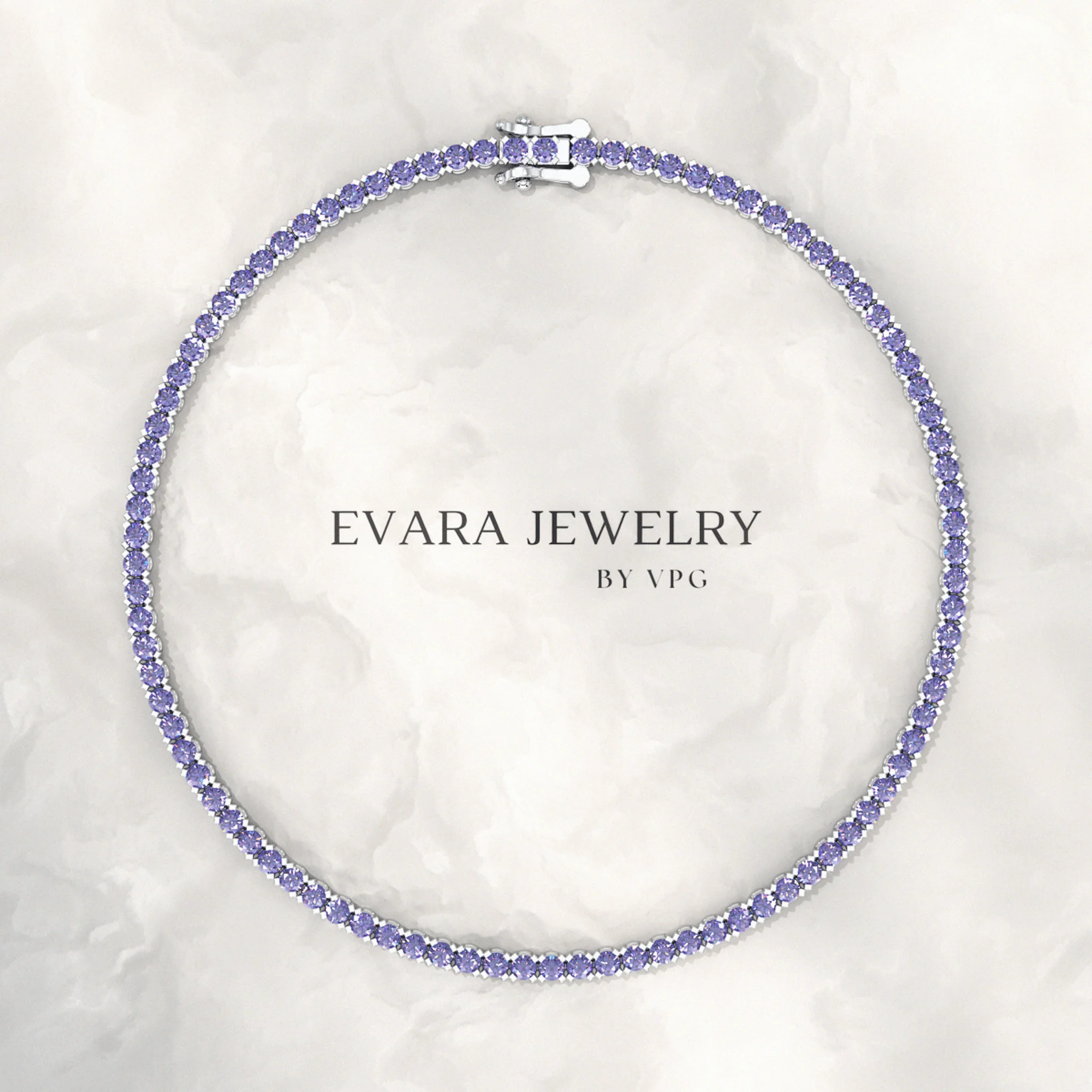 3.17 Carat Tanzanite Tennis Bracelet in 14K/18K Yellow Gold - Image 7