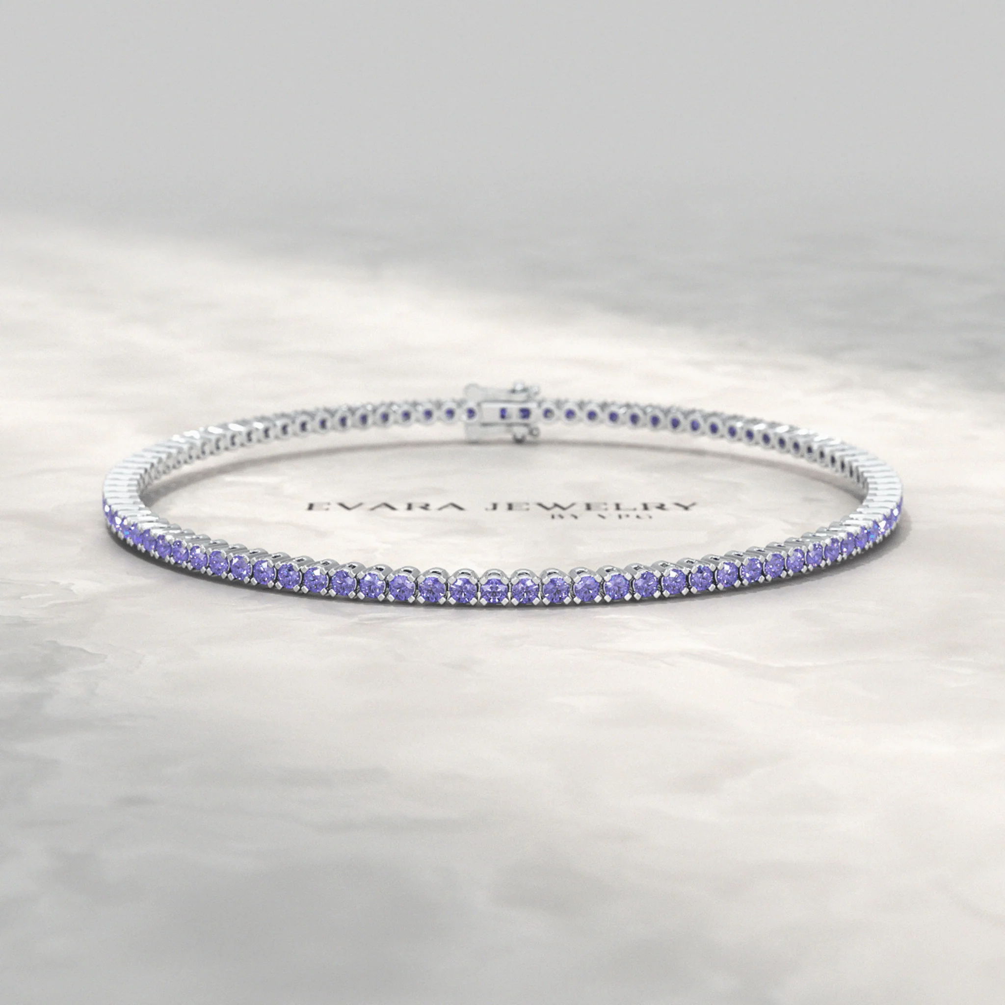 3.17 Carat Tanzanite Tennis Bracelet in 14K/18K Yellow Gold - Image 8
