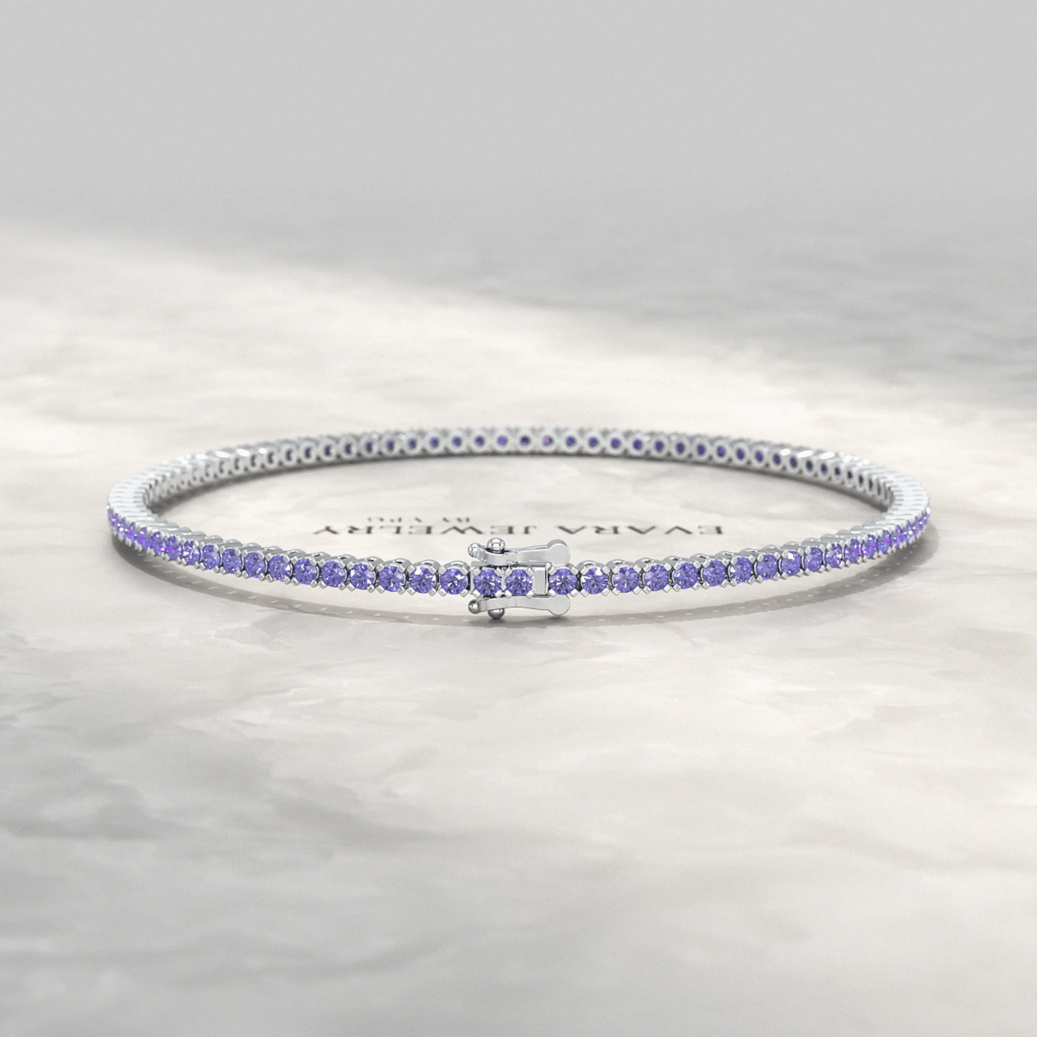 3.17 Carat Tanzanite Tennis Bracelet in 14K/18K Yellow Gold - Image 9
