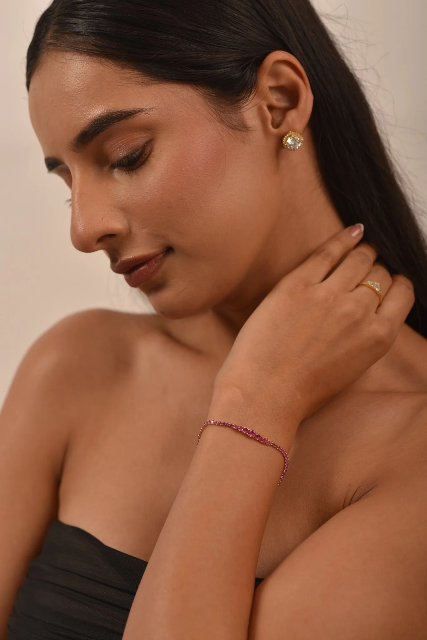 3.36 Carat Natural Pink Sapphire Graduated Tennis Bracelet in 14K/18K Solid Gold - Image 3