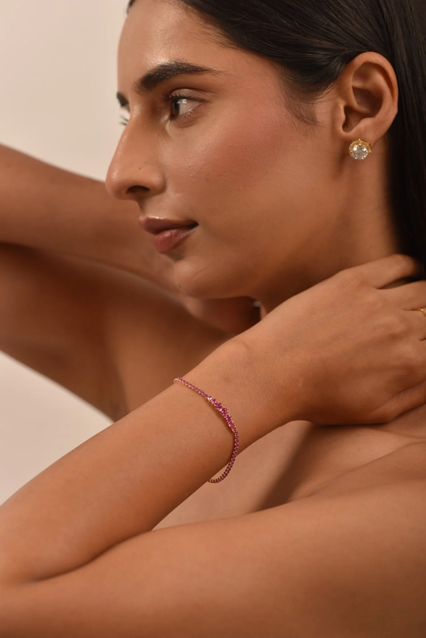 3.36 Carat Natural Pink Sapphire Graduated Tennis Bracelet in 14K/18K Solid Gold - Image 7