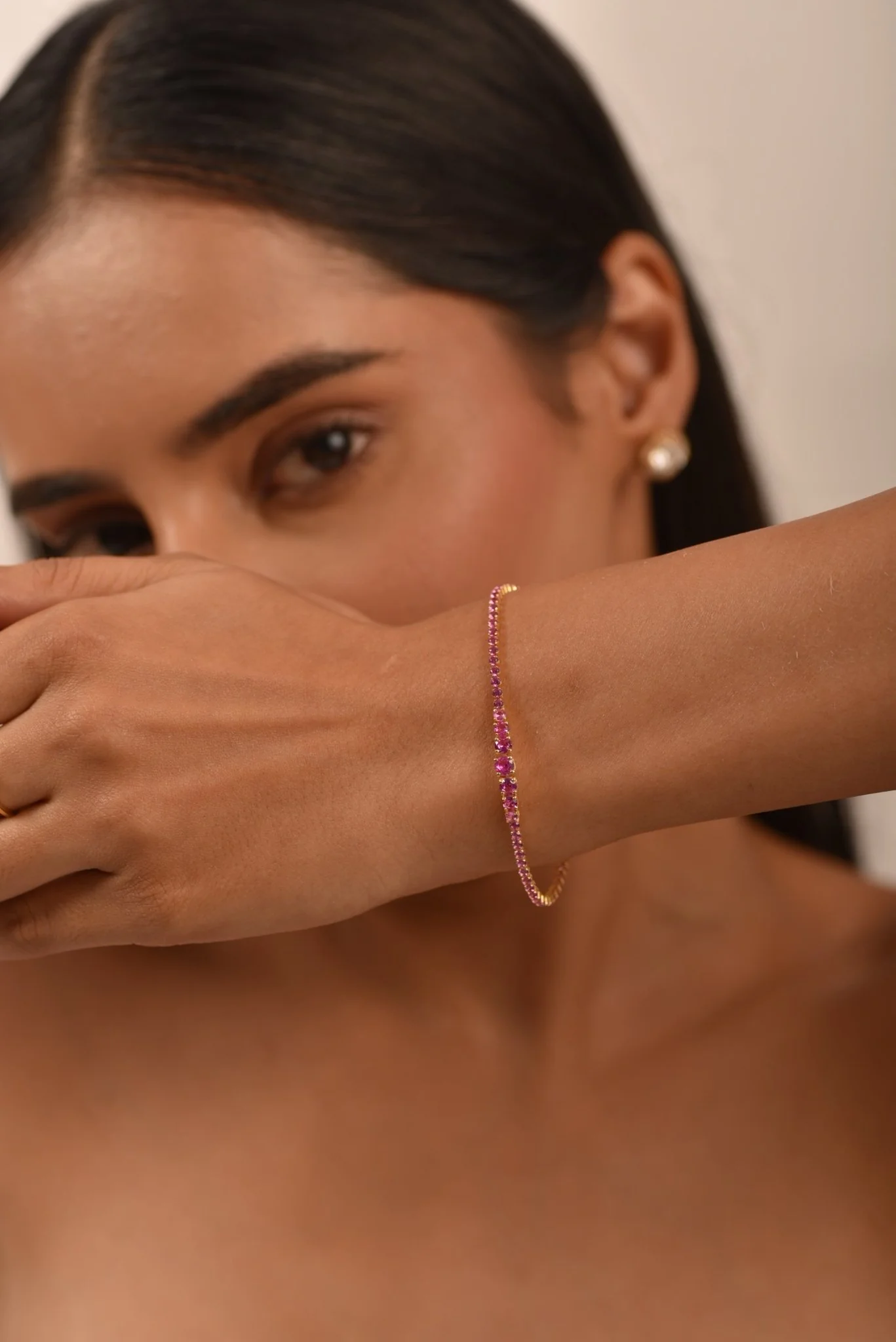 3.36 Carat Natural Pink Sapphire Graduated Tennis Bracelet in 14K/18K Solid Gold - Image 8