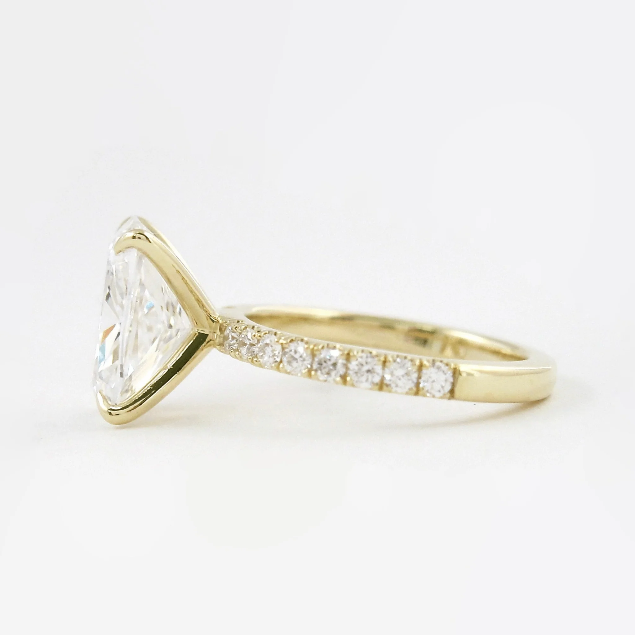 3 Carat Cushion Cut Diamond Engagement Ring with Pave Band - Image 11