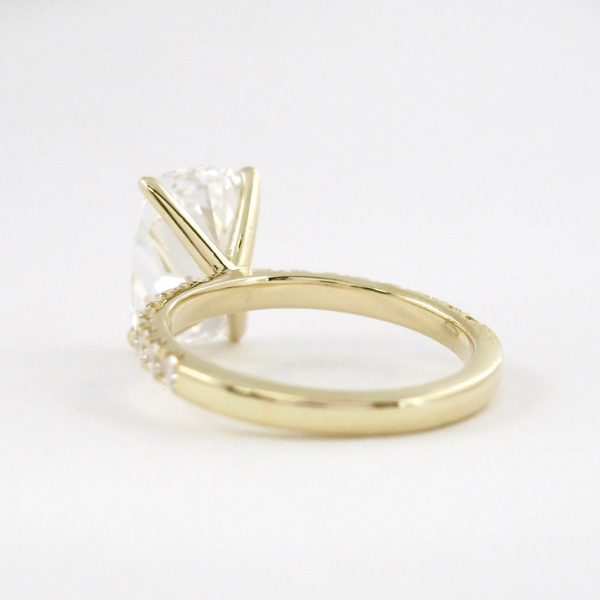 3 Carat Cushion Cut Diamond Engagement Ring with Pave Band - Image 12