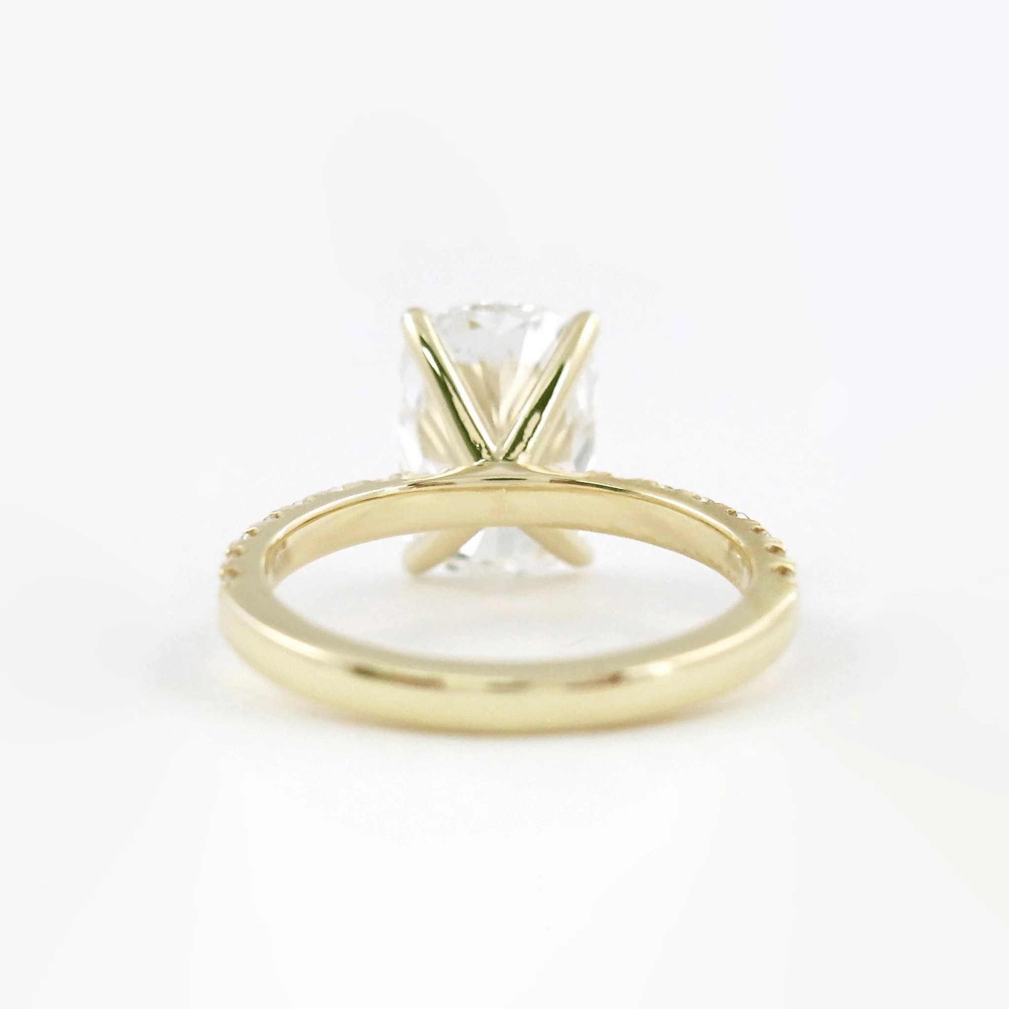 3 Carat Cushion Cut Diamond Engagement Ring with Pave Band - Image 13