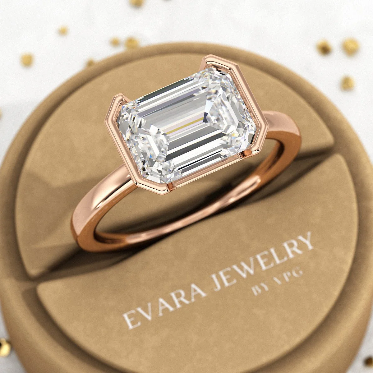 3 Carat Emerald Cut East West Anniversary Ring - Image 8