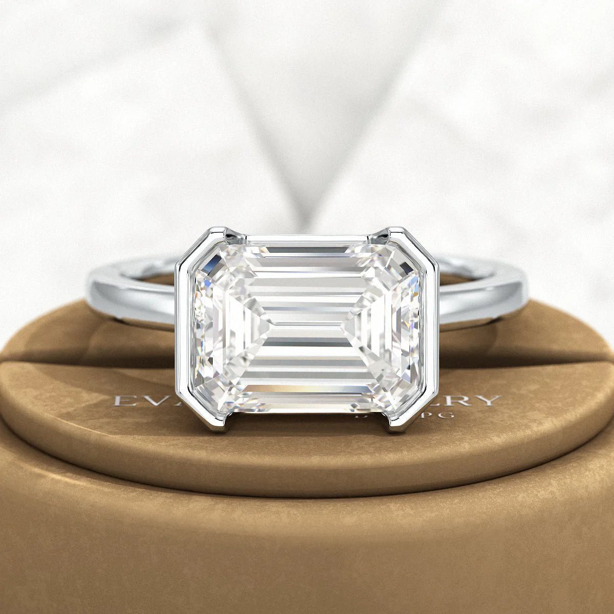 3 Carat Emerald Cut East West Anniversary Ring - Image 9