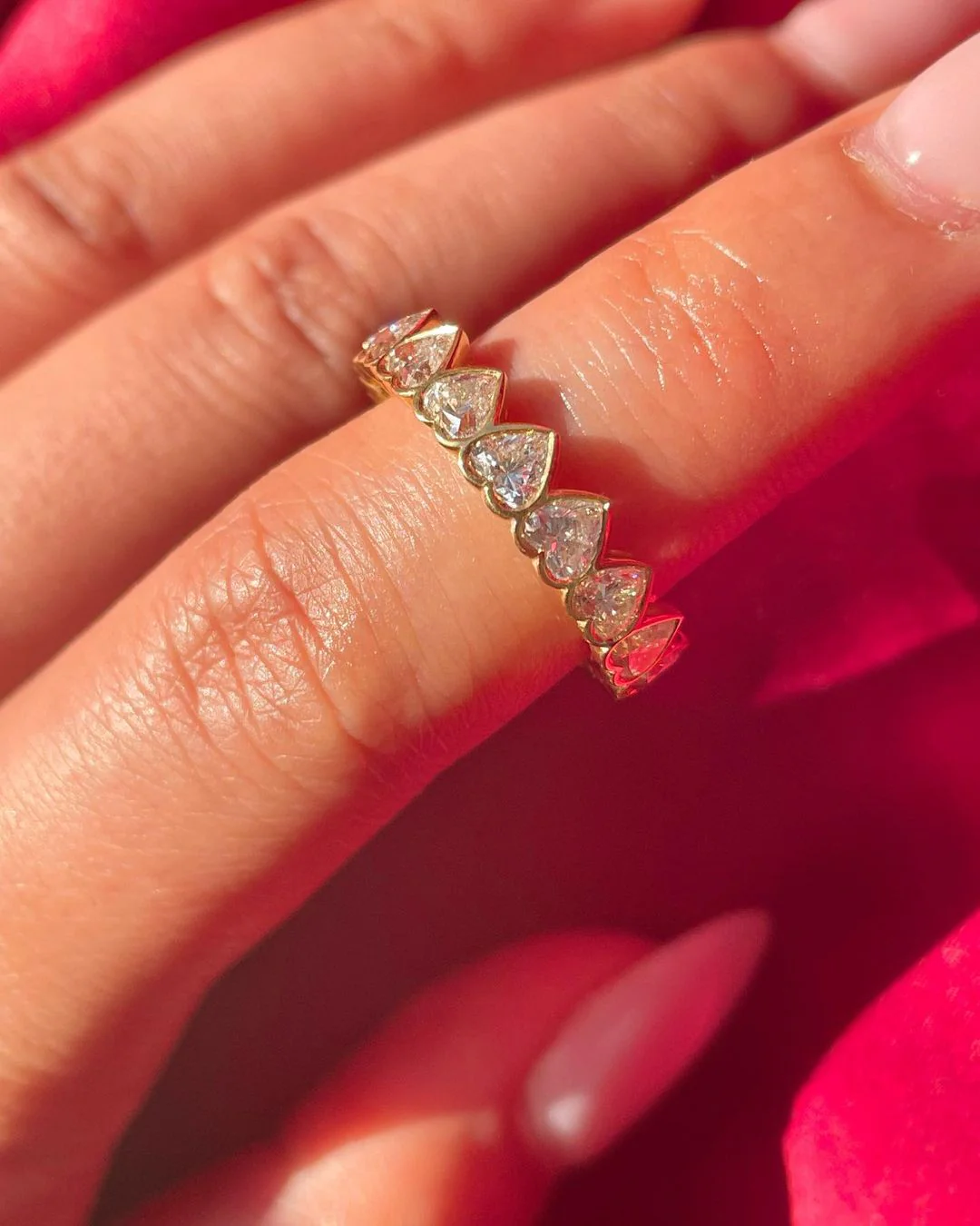 3 Carat Heart Cut Diamond Wedding Band - Image 2