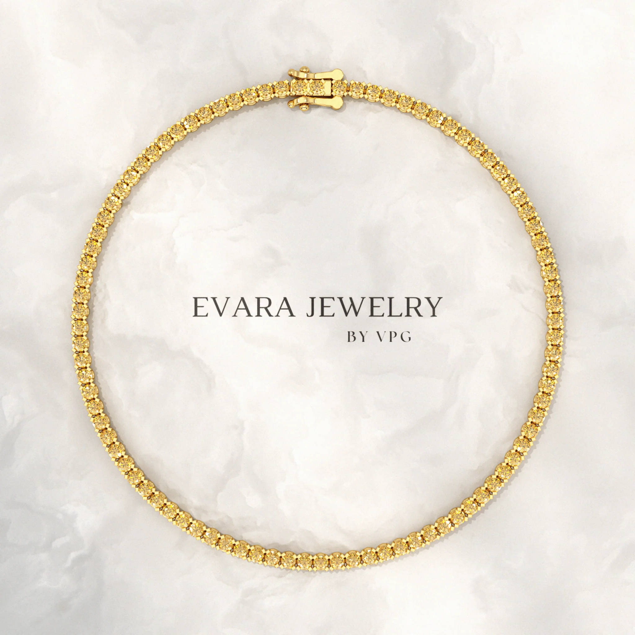 3 Carat Yellow Sapphire Tennis Bracelet in 14K/18K Yellow Gold