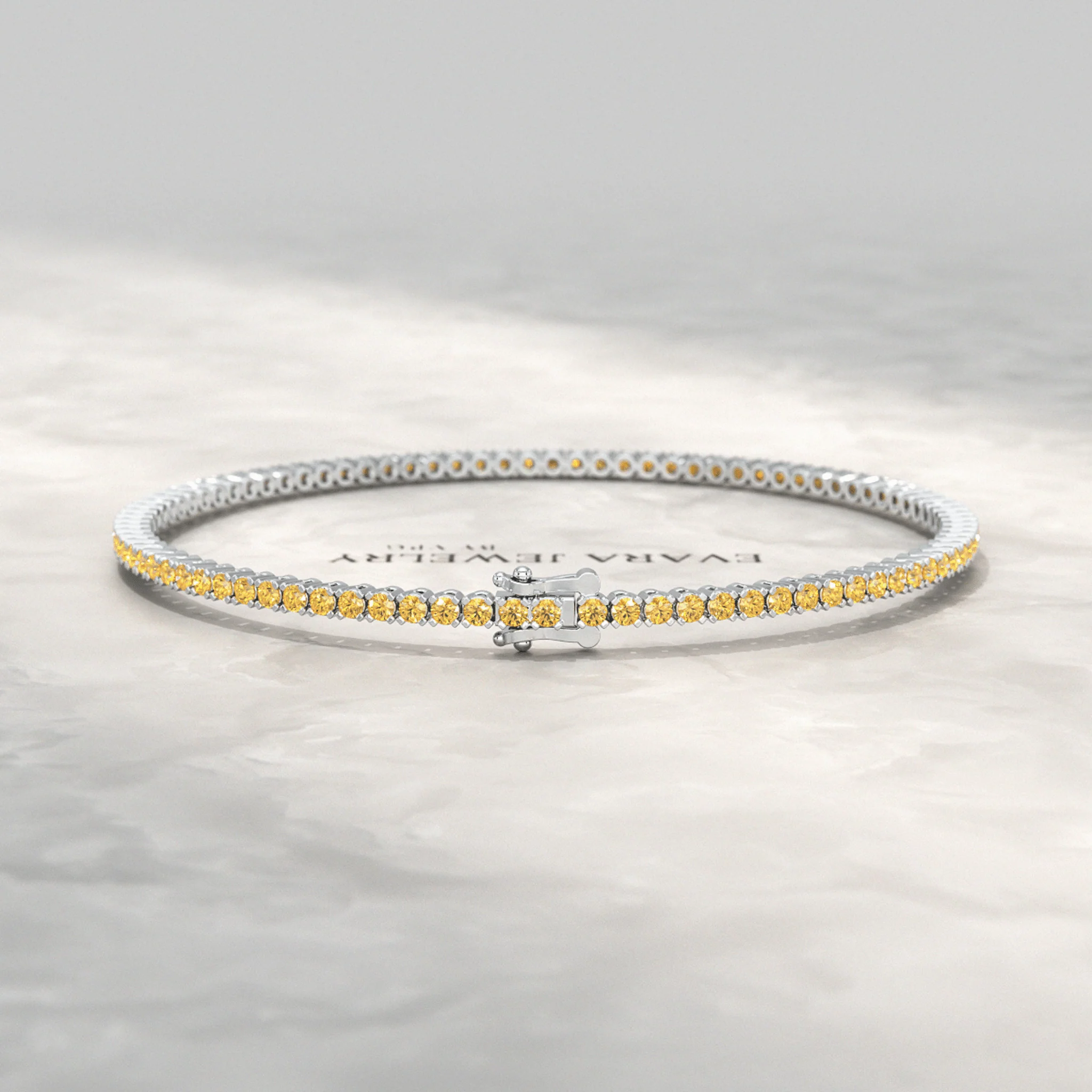 3 Carat Yellow Sapphire Tennis Bracelet in 14K/18K Yellow Gold - Image 10