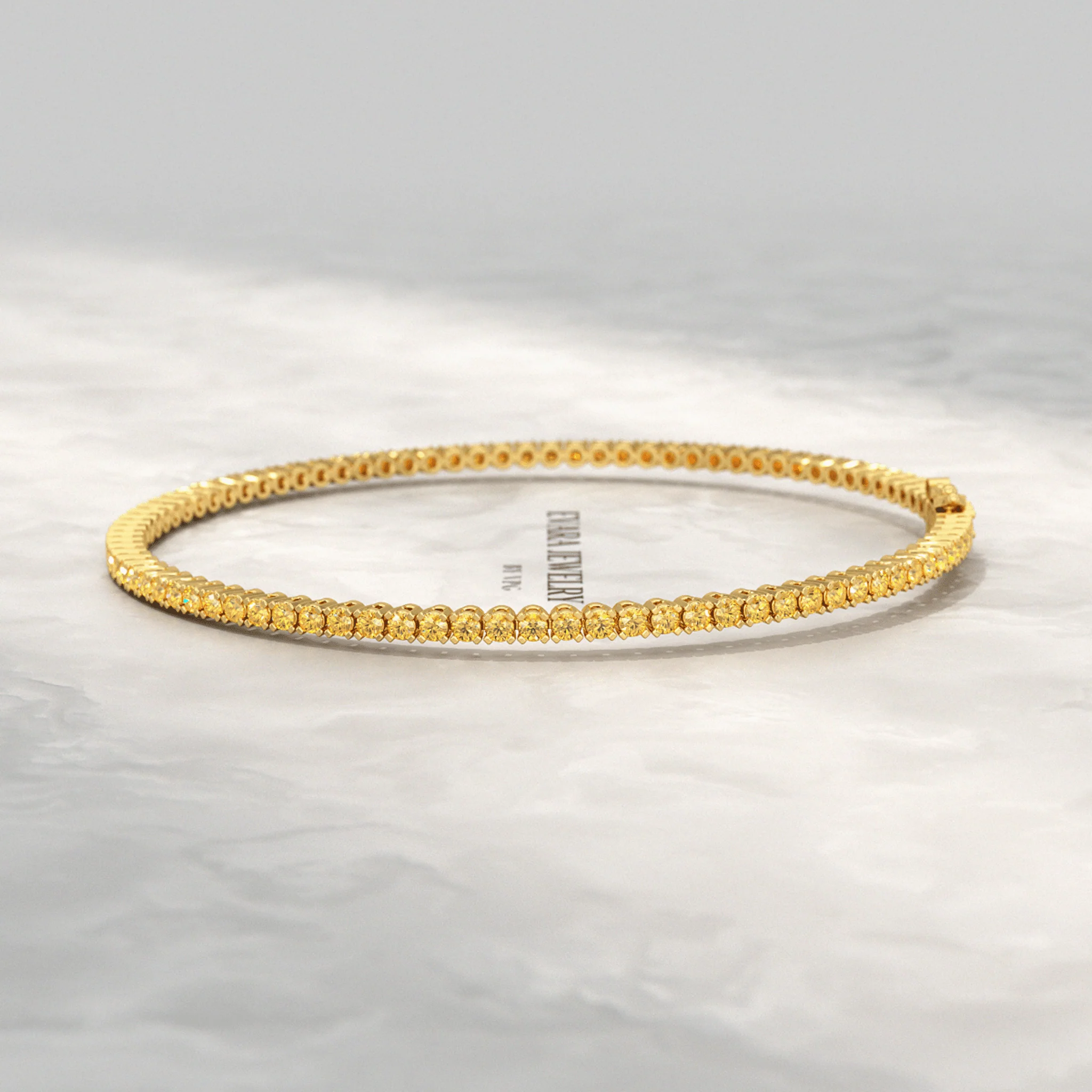 3 Carat Yellow Sapphire Tennis Bracelet in 14K/18K Yellow Gold - Image 5