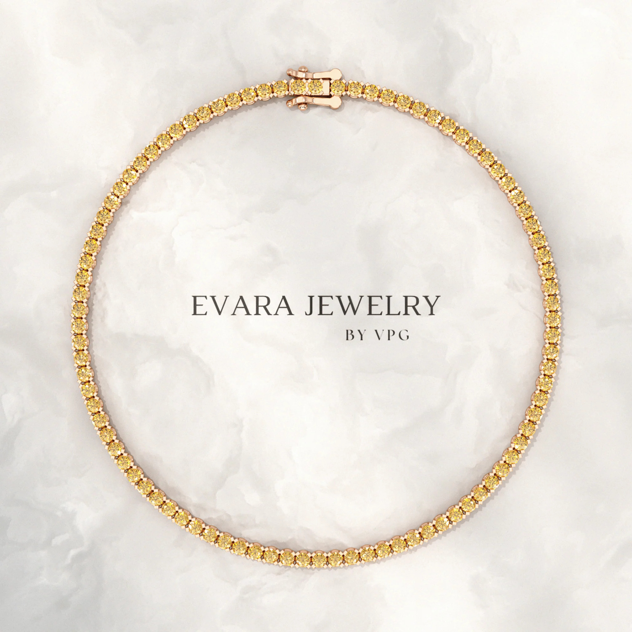 3 Carat Yellow Sapphire Tennis Bracelet in 14K/18K Yellow Gold - Image 6
