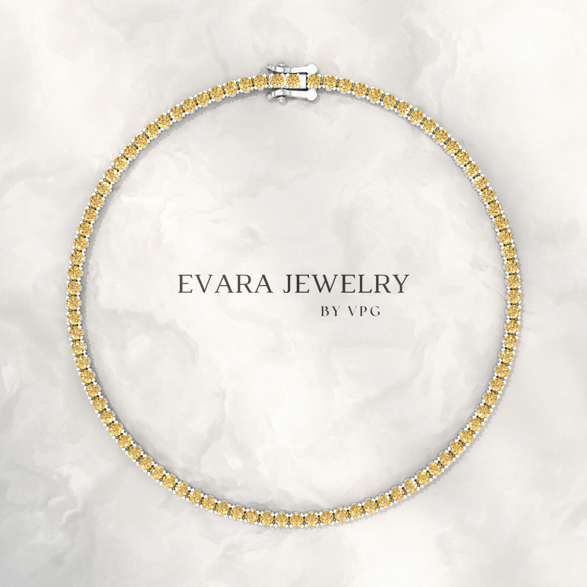 3 Carat Yellow Sapphire Tennis Bracelet in 14K/18K Yellow Gold - Image 8