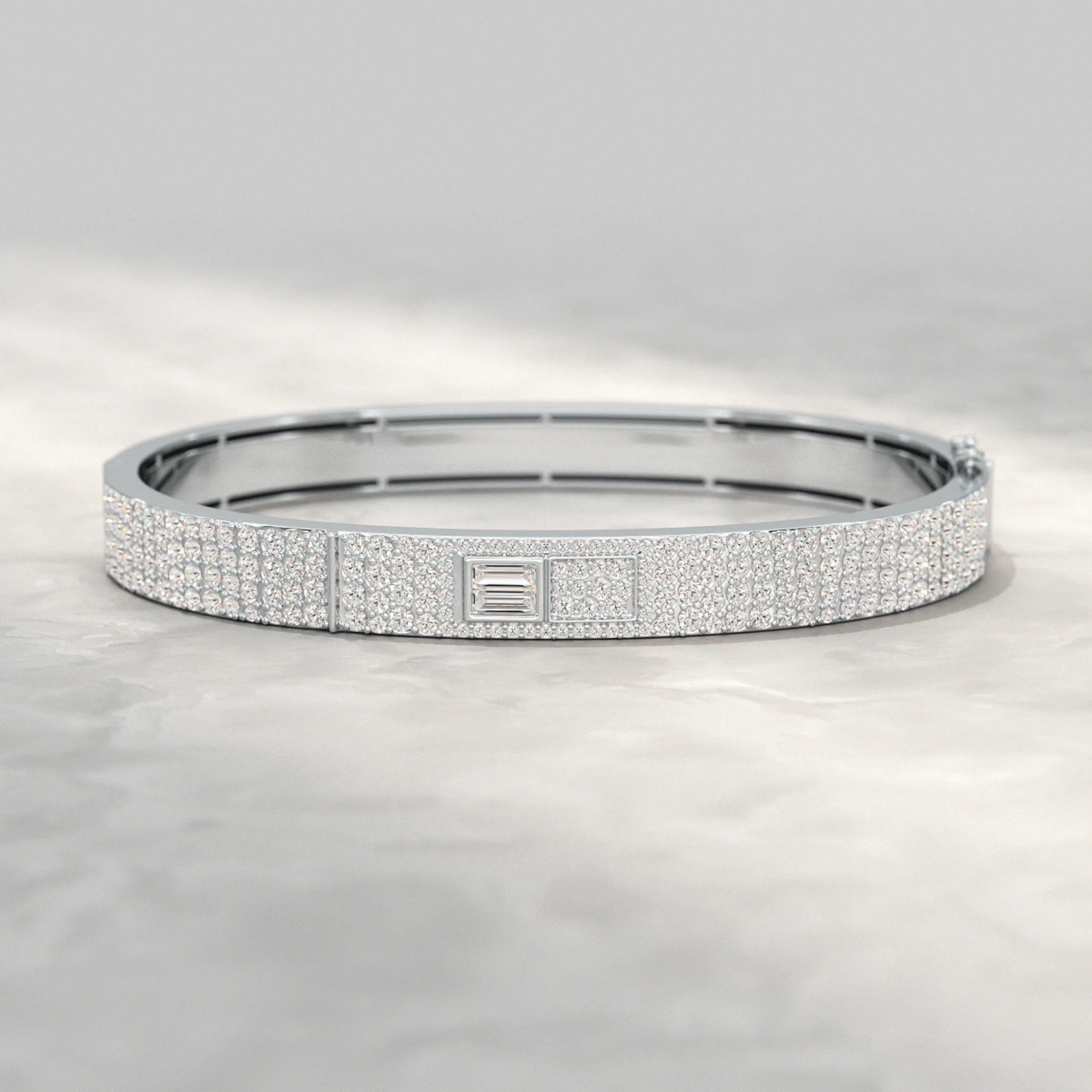 4.50 Carat Diamond Star & Pave Set Cuff Bracelet - Image 8