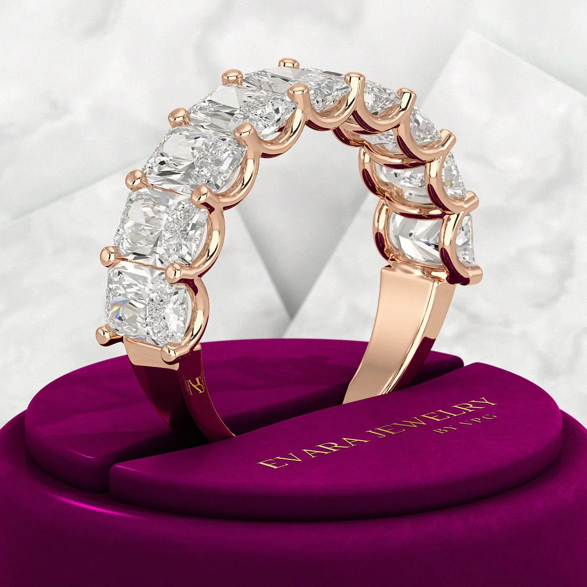 4.50 Carat Radiant Cut Diamond Statement Band - Image 13