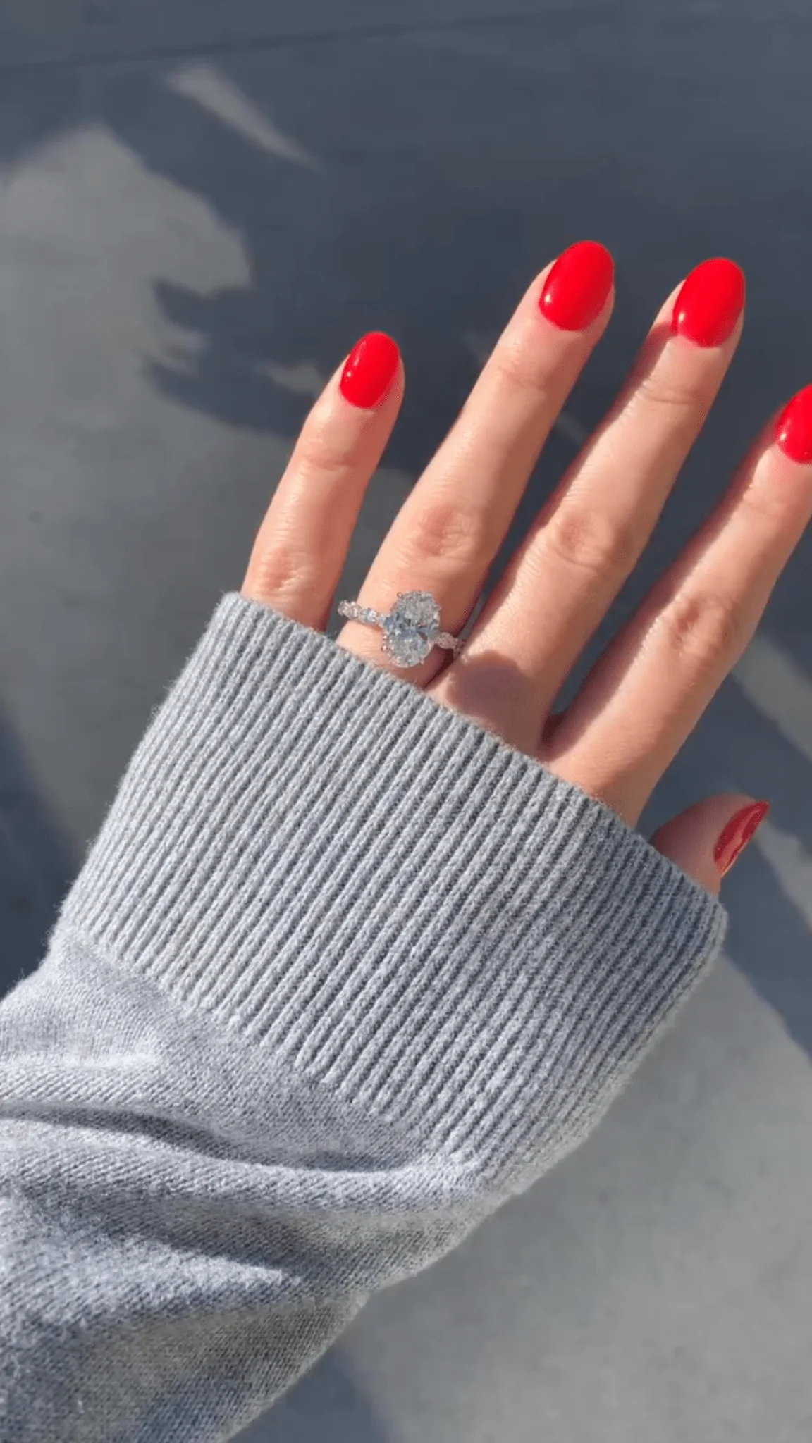 4 Carat Oval Cut Modern Deco Engagement Ring with Oval Cut Side Lab Grown Diamonds - Image 5