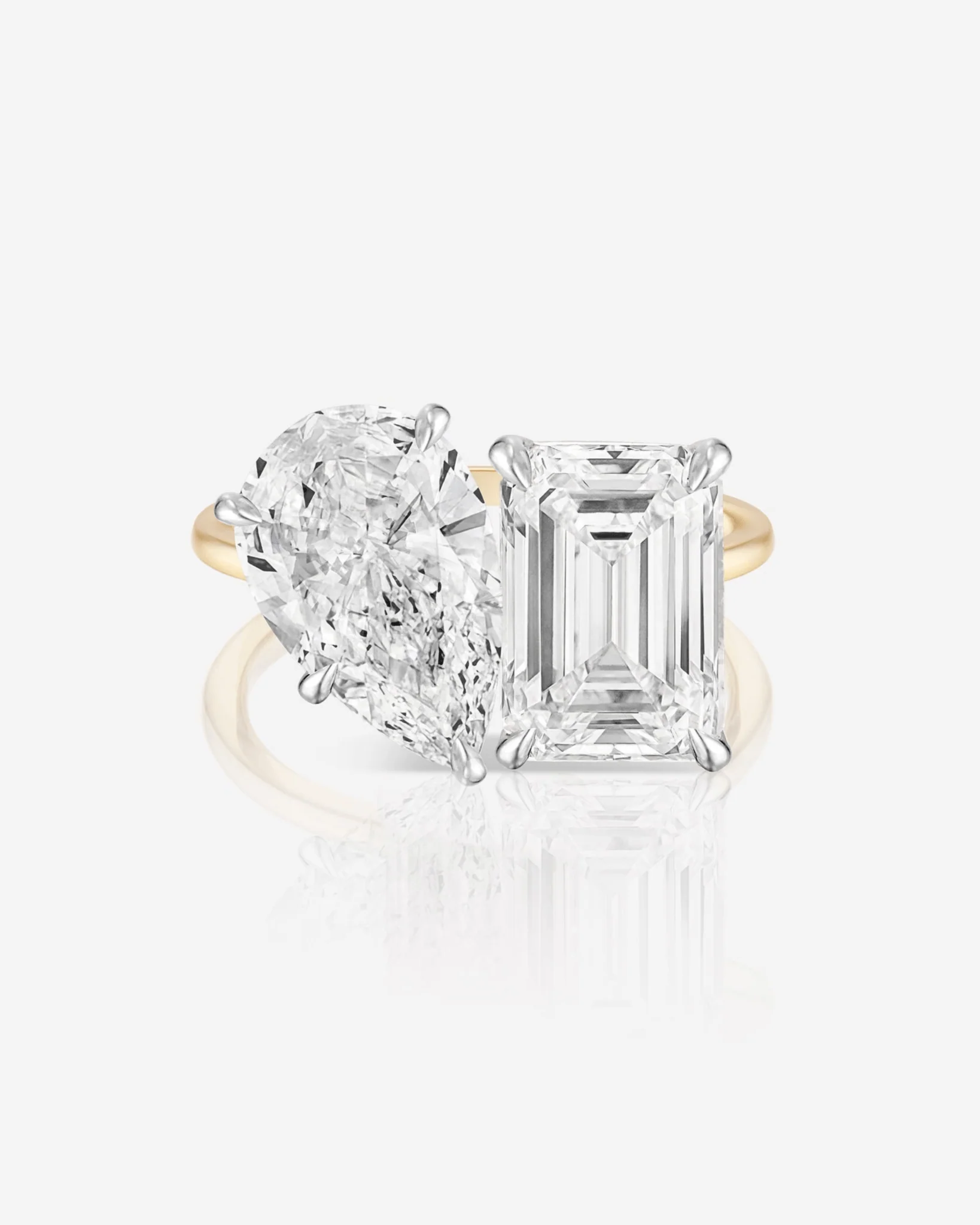 5.50 Carats Pear & Emerald Cut Two Stone Toi Et Moi Wedding Ring - Image 10