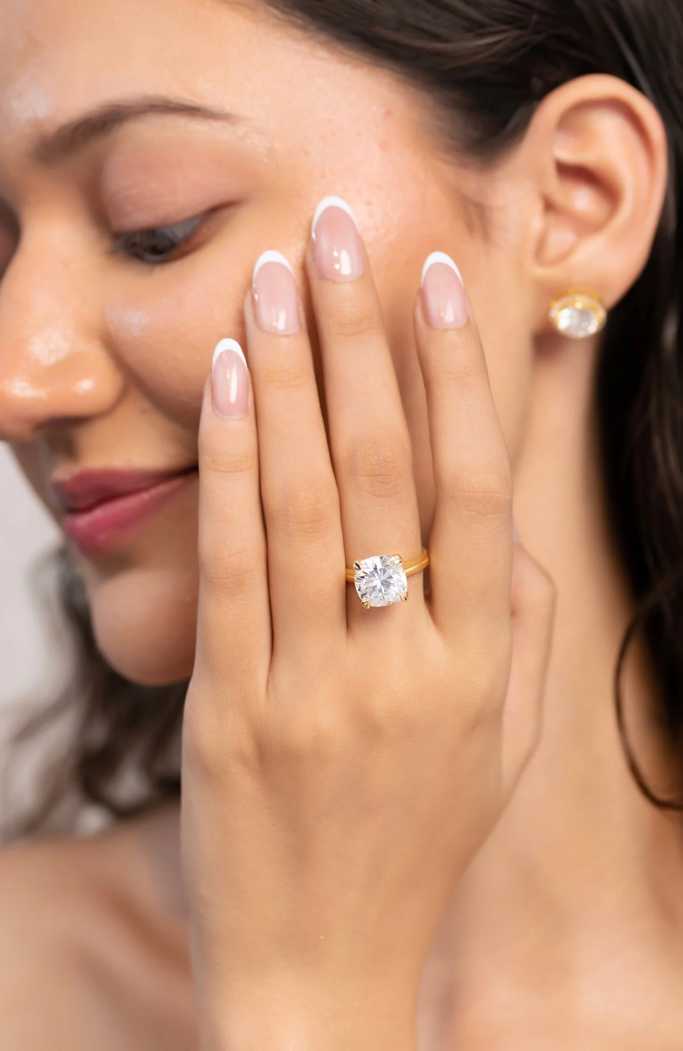 5 Carat Cushion Cut Lab Grown Diamond Twin Band Engagement Ring - Image 2