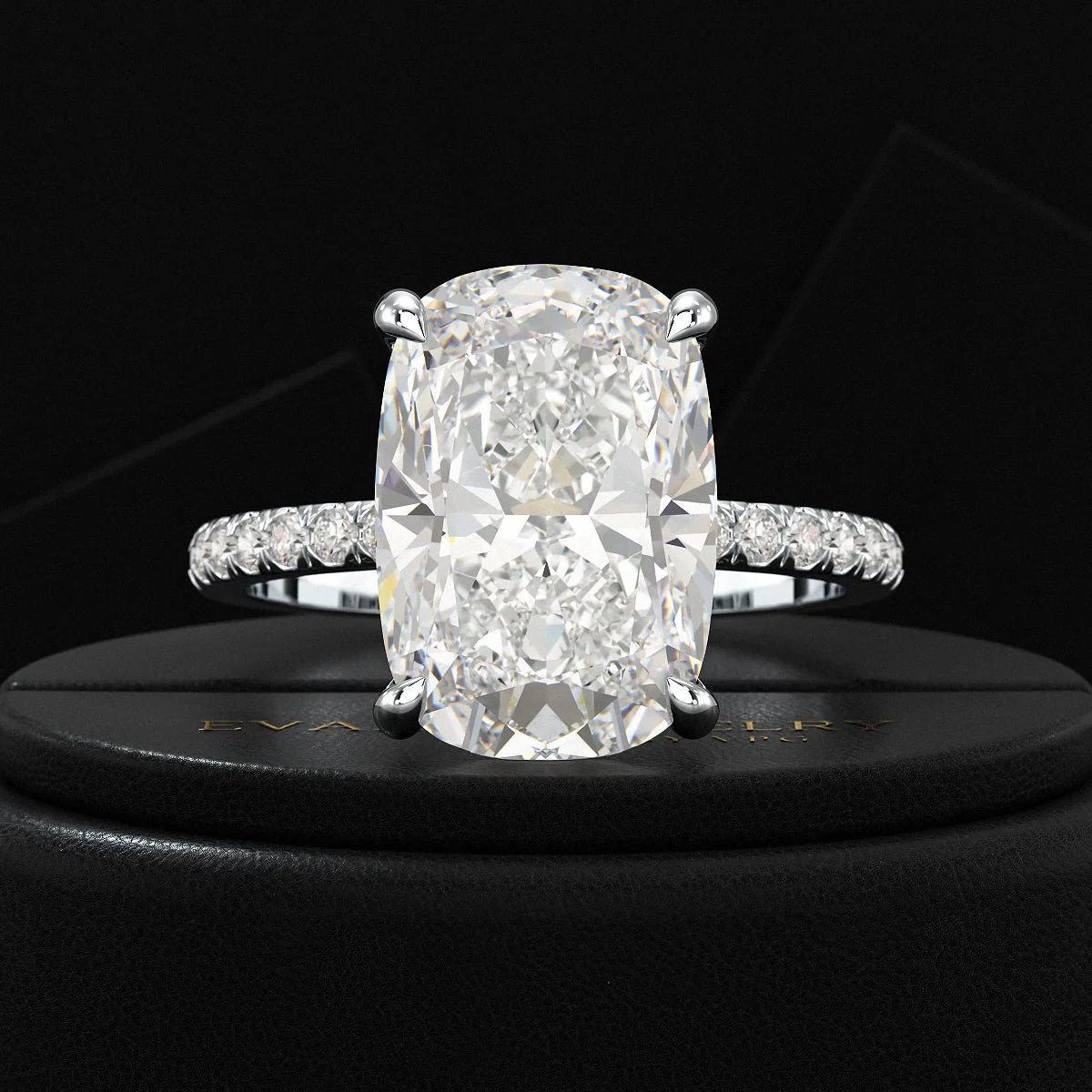 5 Carat Elongated Cushion Cut Diamond Wedding Ring - Image 14