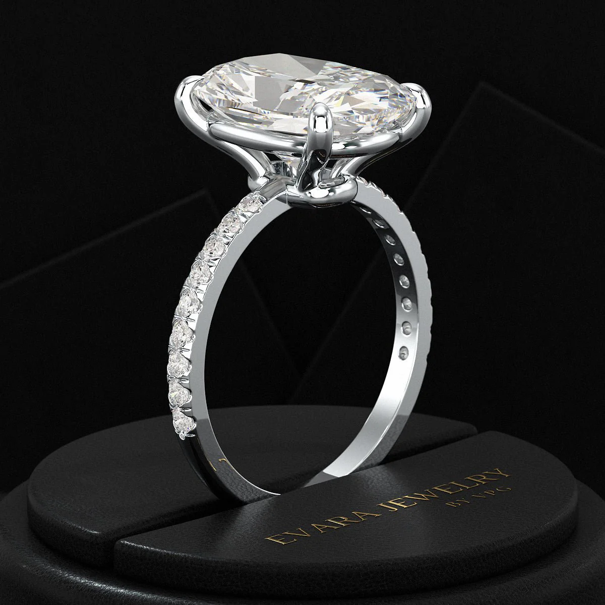 5 Carat Elongated Cushion Cut Diamond Wedding Ring - Image 15