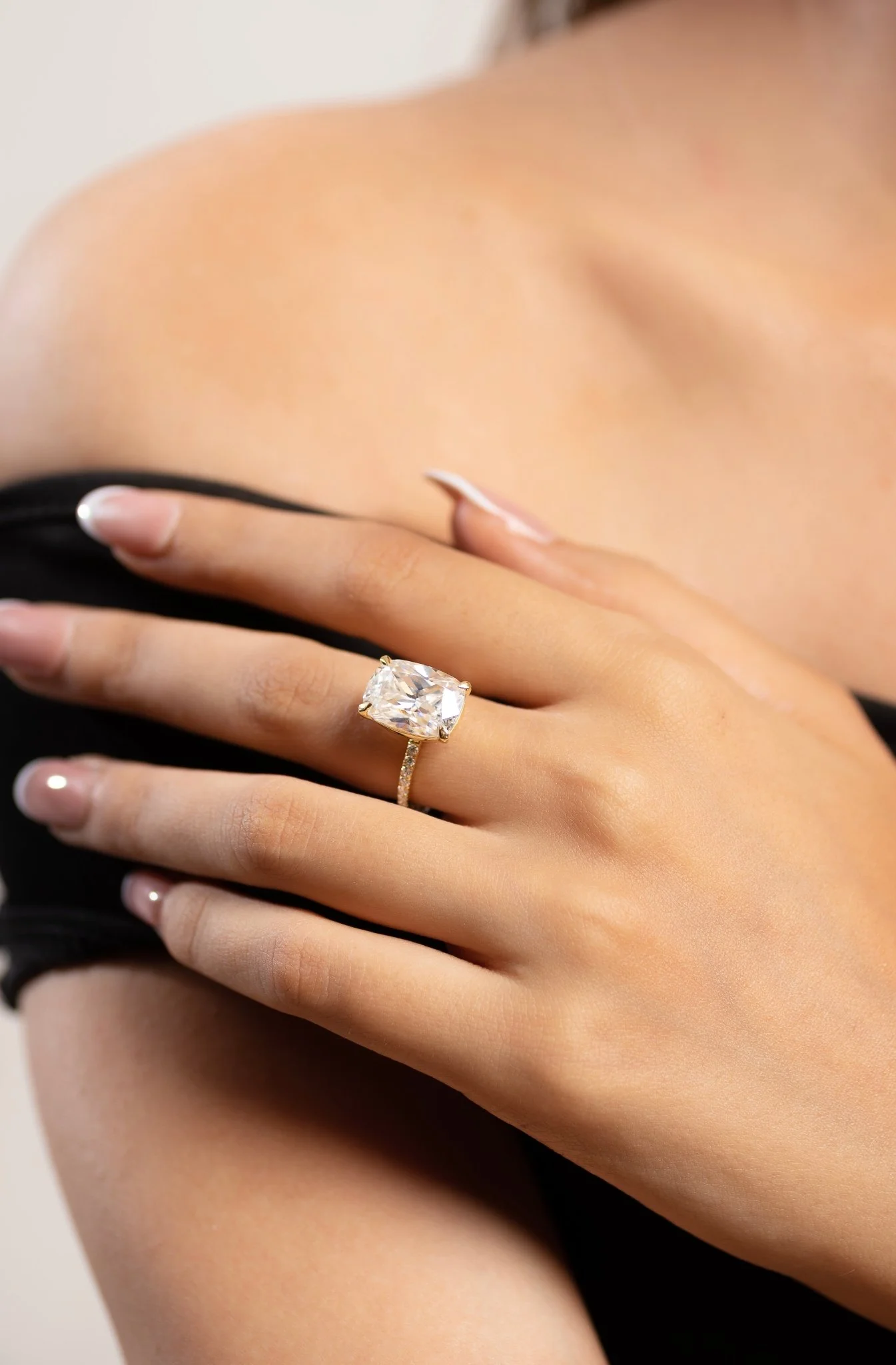 5 Carat Elongated Cushion Cut Diamond Wedding Ring - Image 3